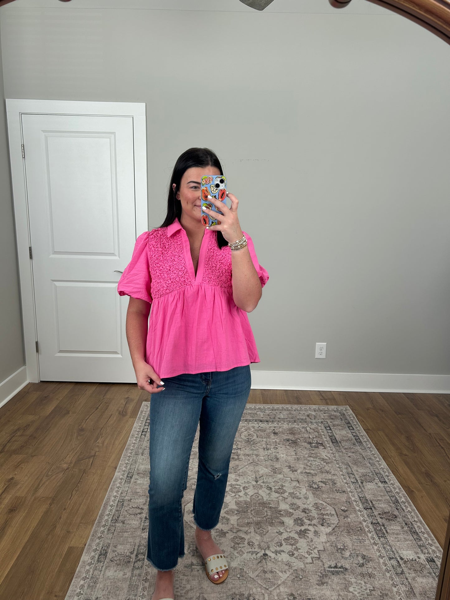 Smocked Baby Doll Blouse