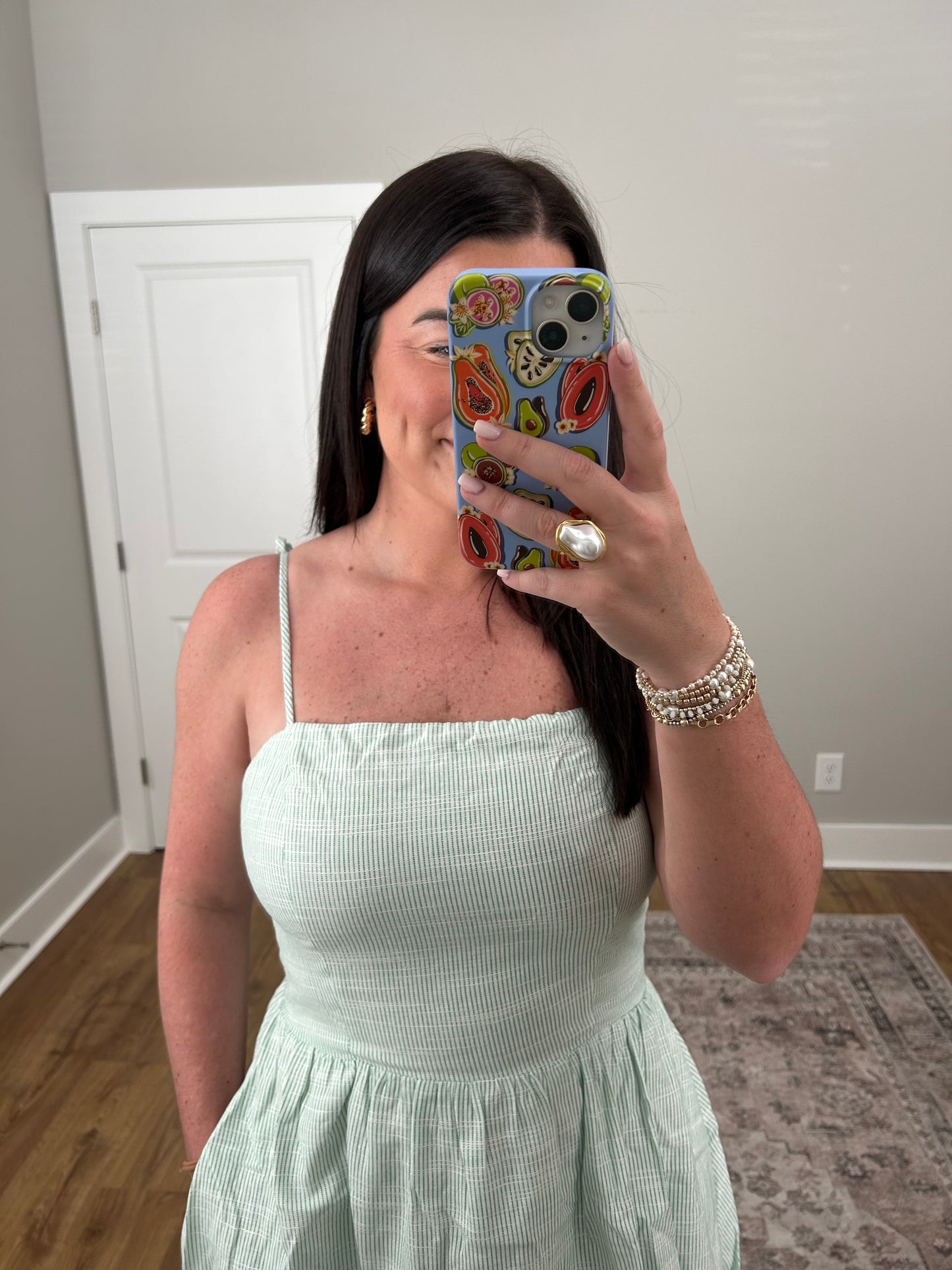 Green Striped Bubble Dress
