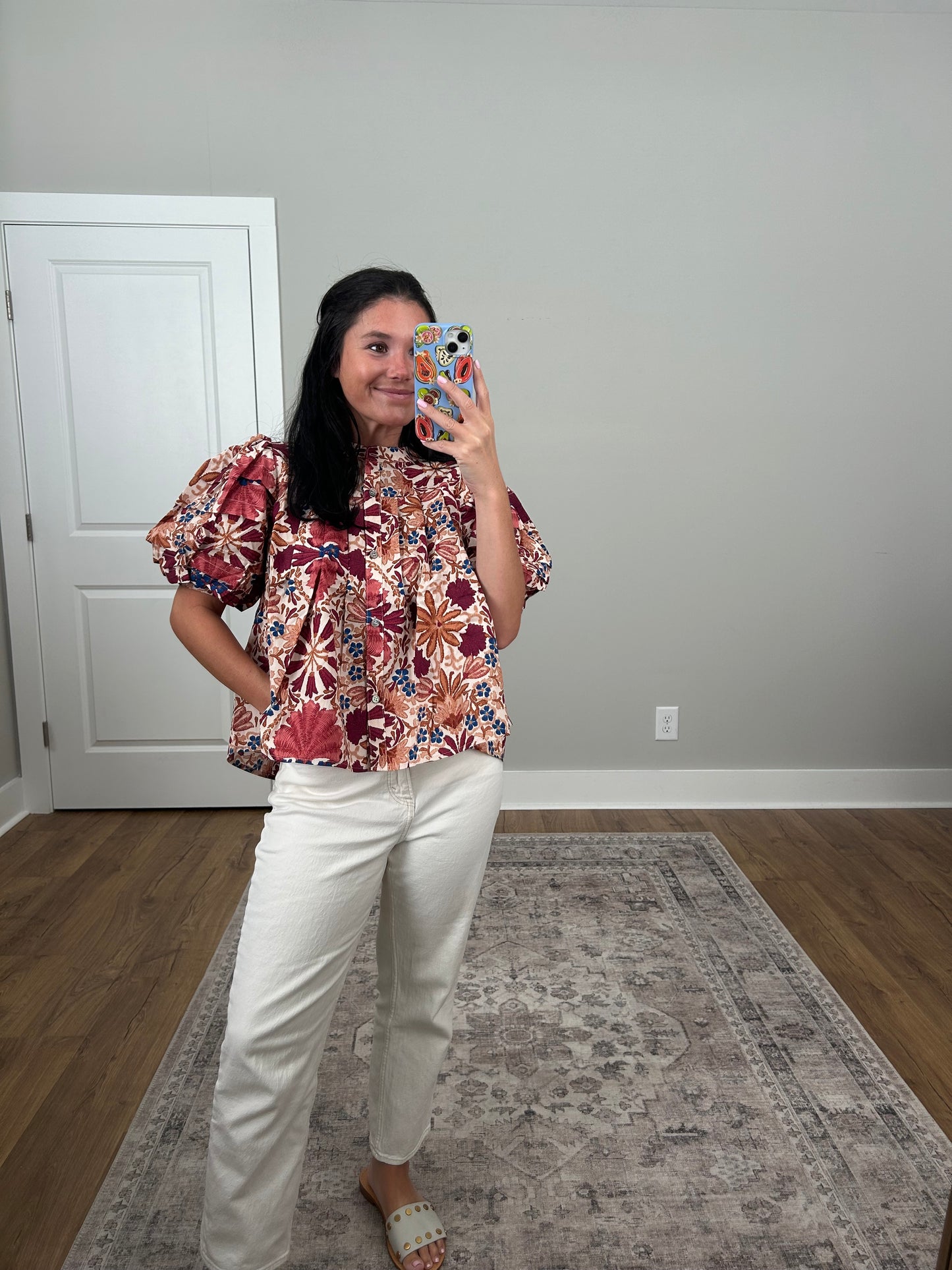 Rusted Rose Floral Top