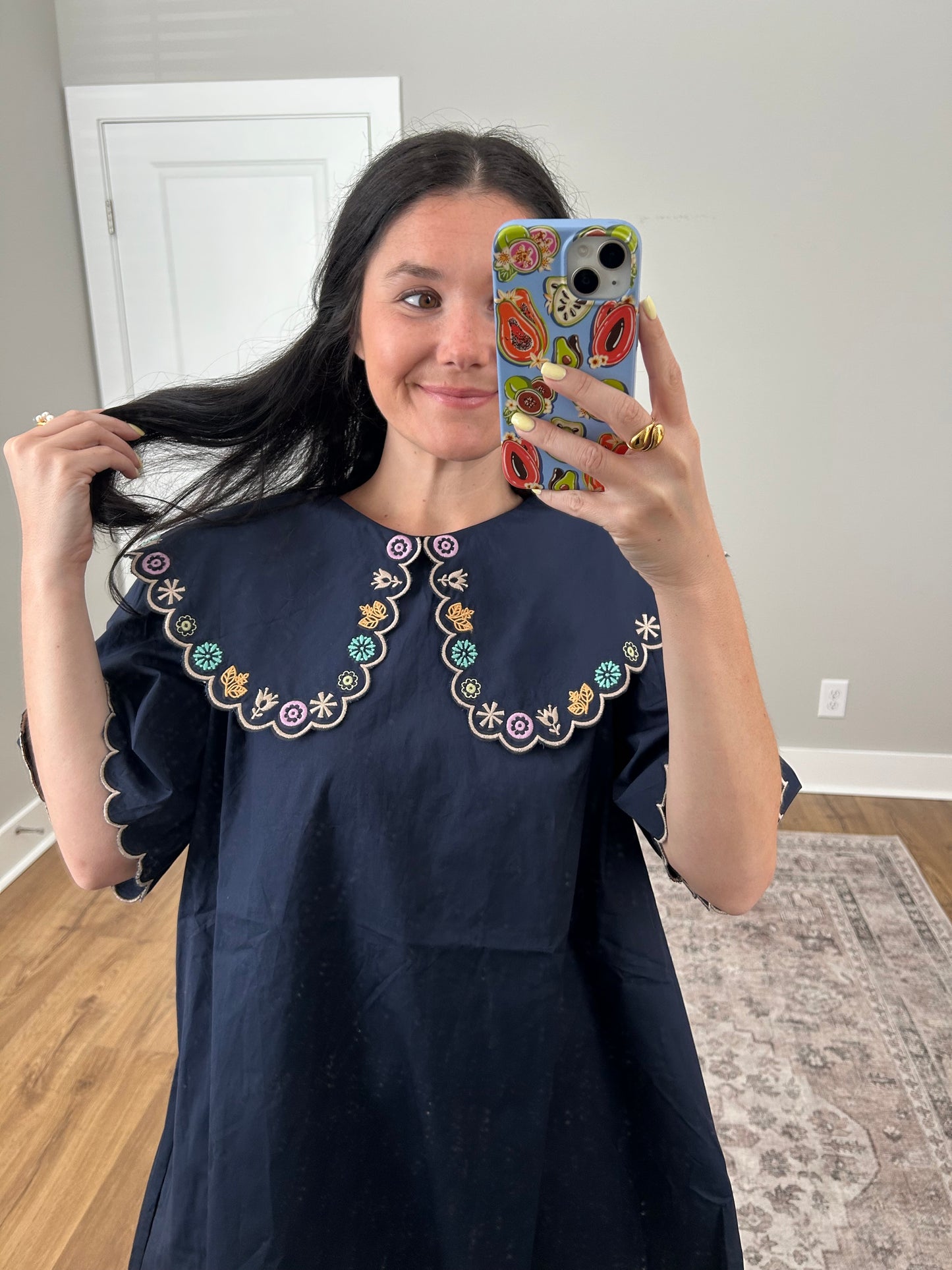 Scalloped Peter Pan Mini Dress