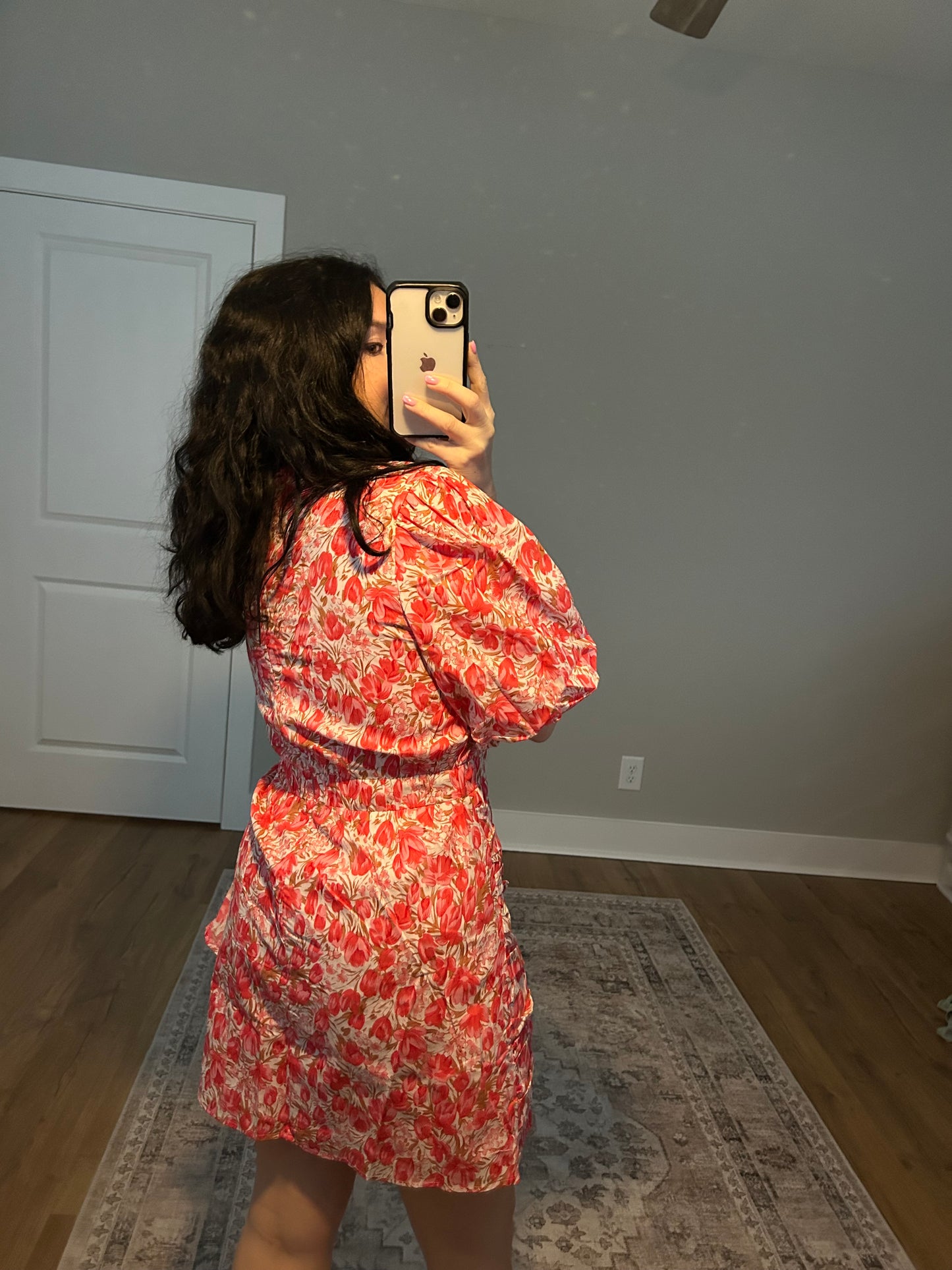 Pink Ruched Mini Dress