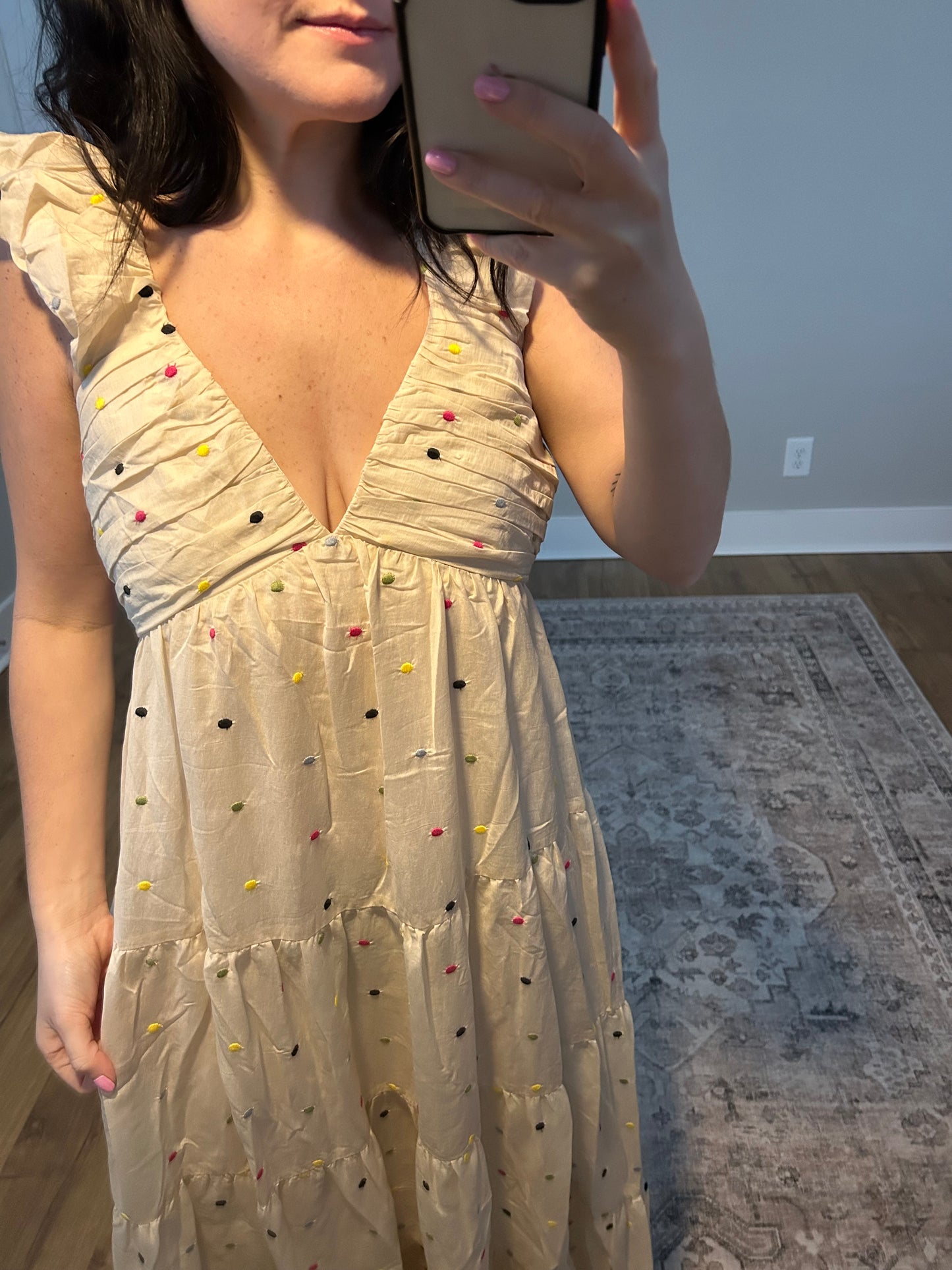 Colorful Polka Dot Maxi Dress