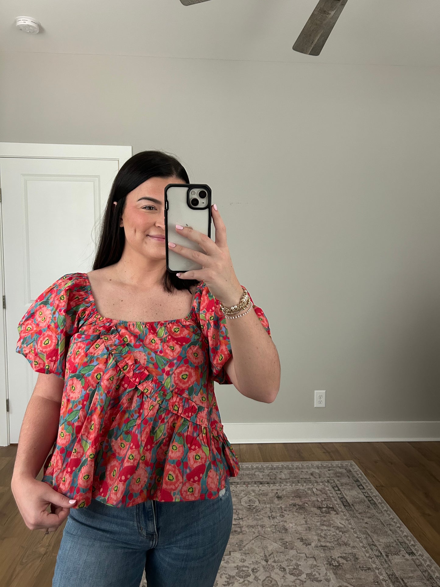 Asymmetrical Floral Top