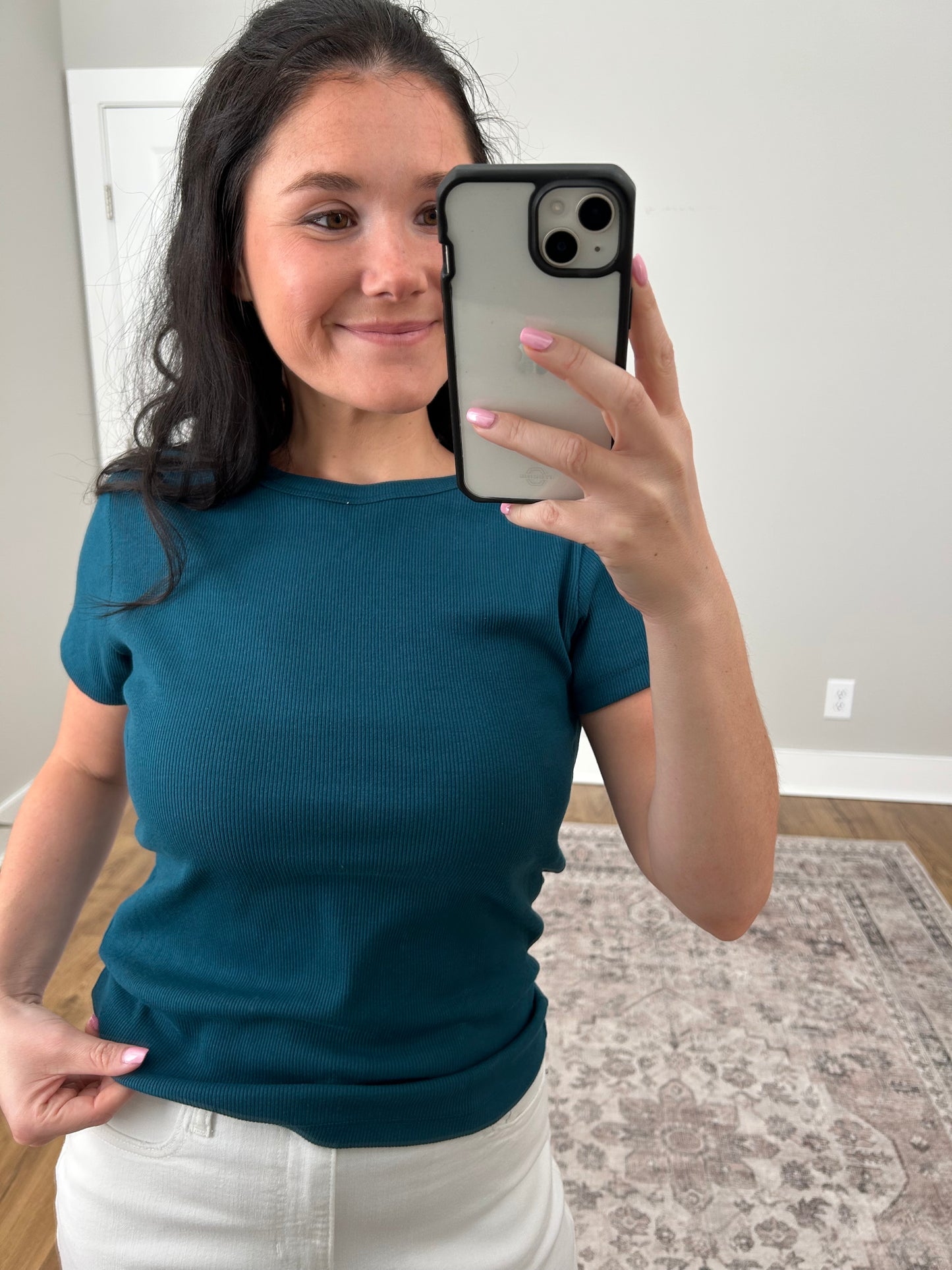 Ribbed Crew Neck Top