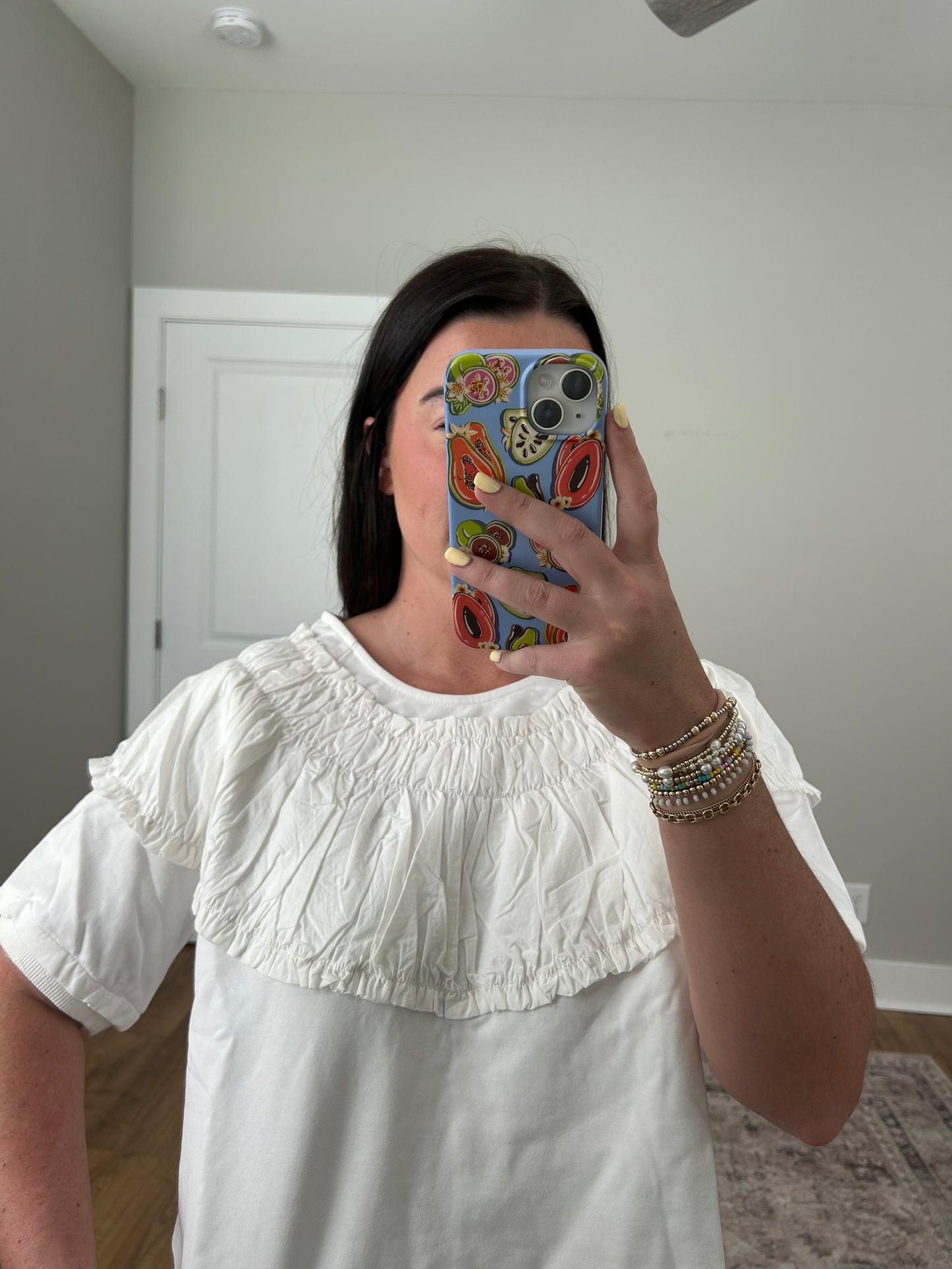Ruffle Back Bow Tie Top