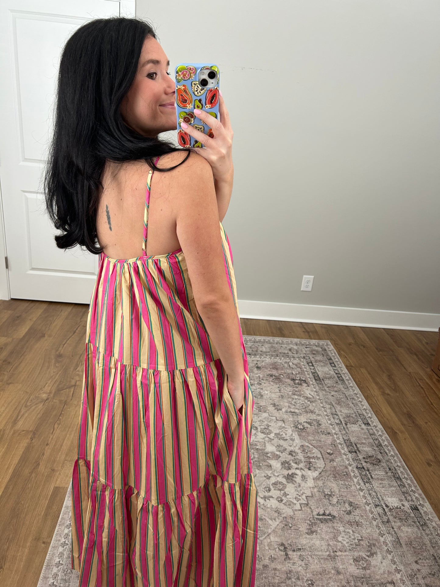 Striped Maxi Flare Dress