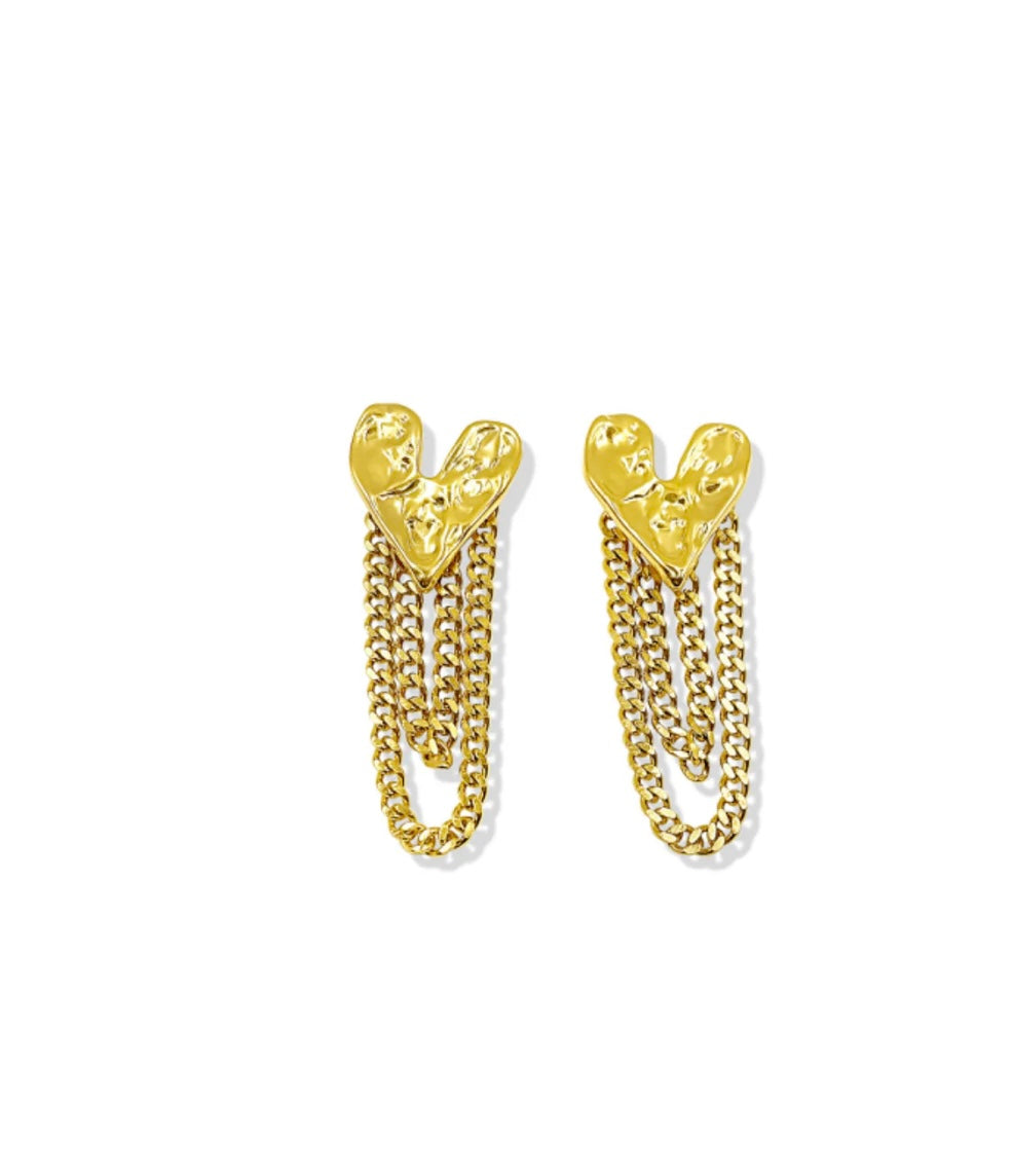 Heart Chain Earrings