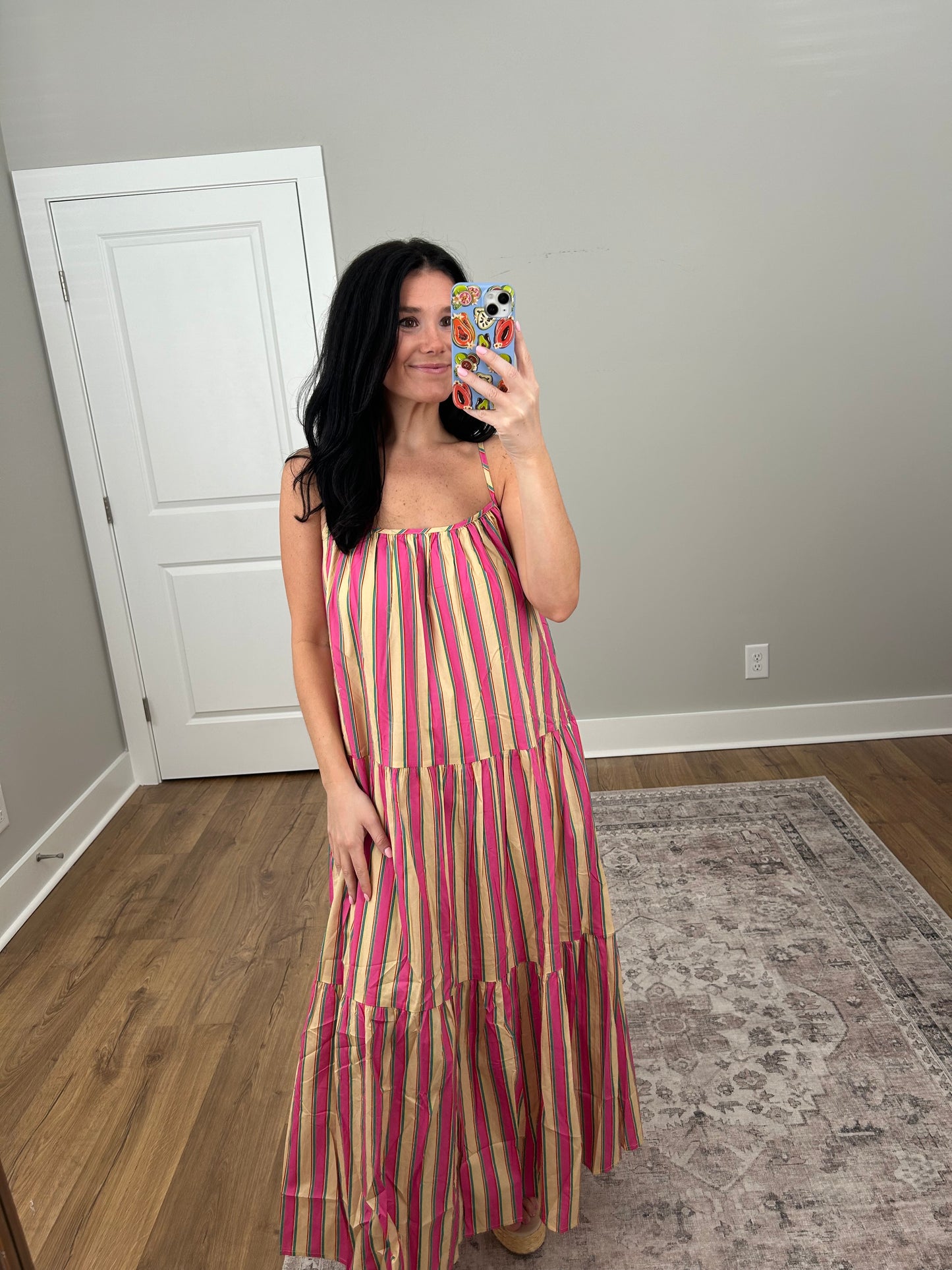 Striped Maxi Flare Dress