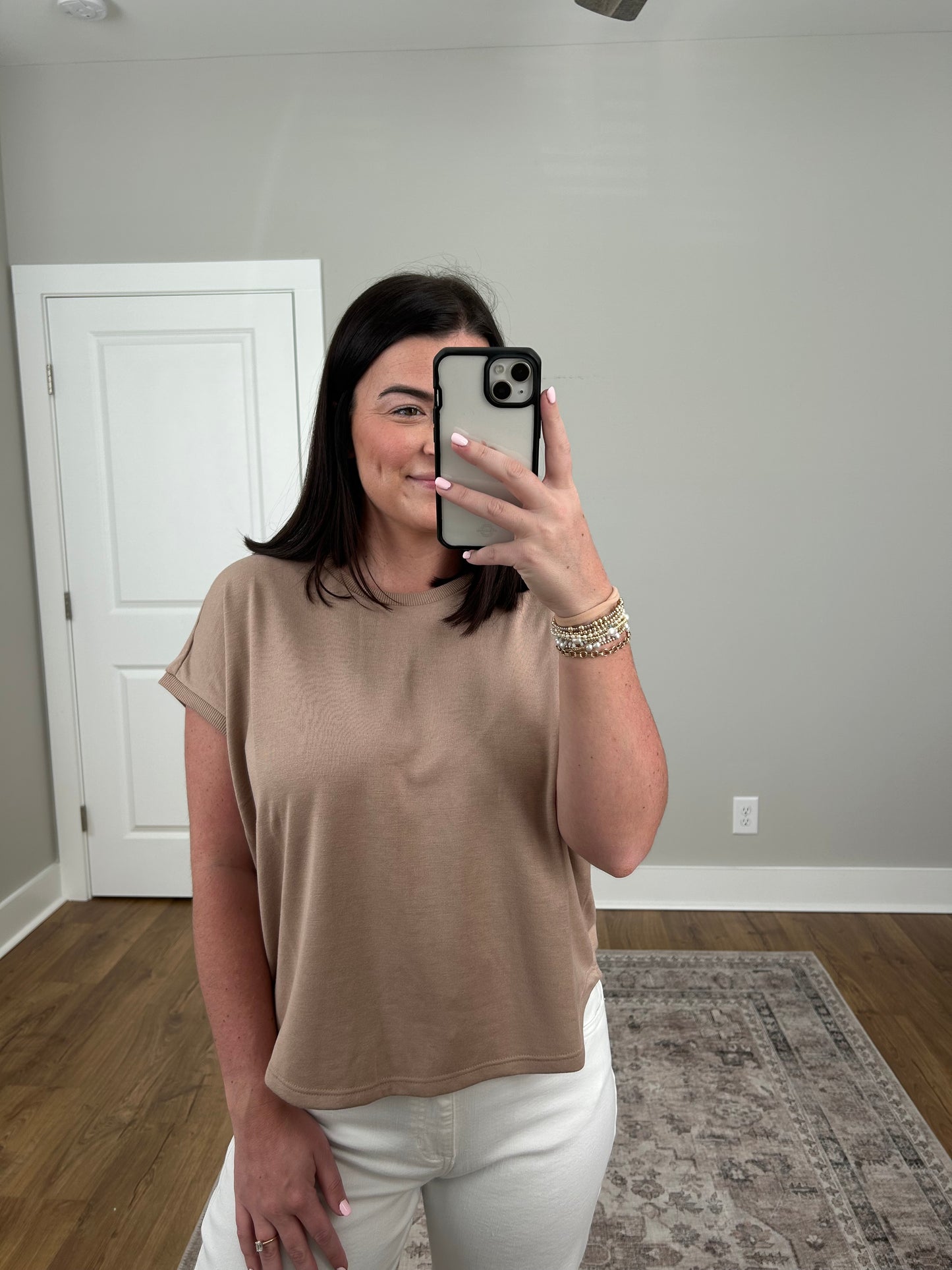 Taupe Crewneck Top