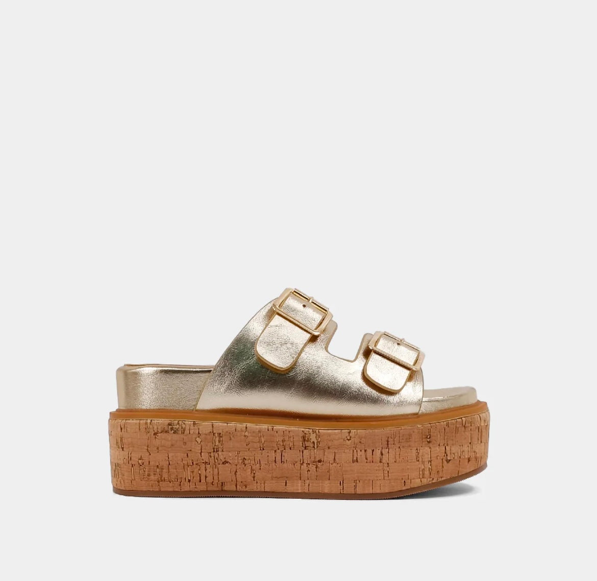 Lucinda Gold Buckle Heel