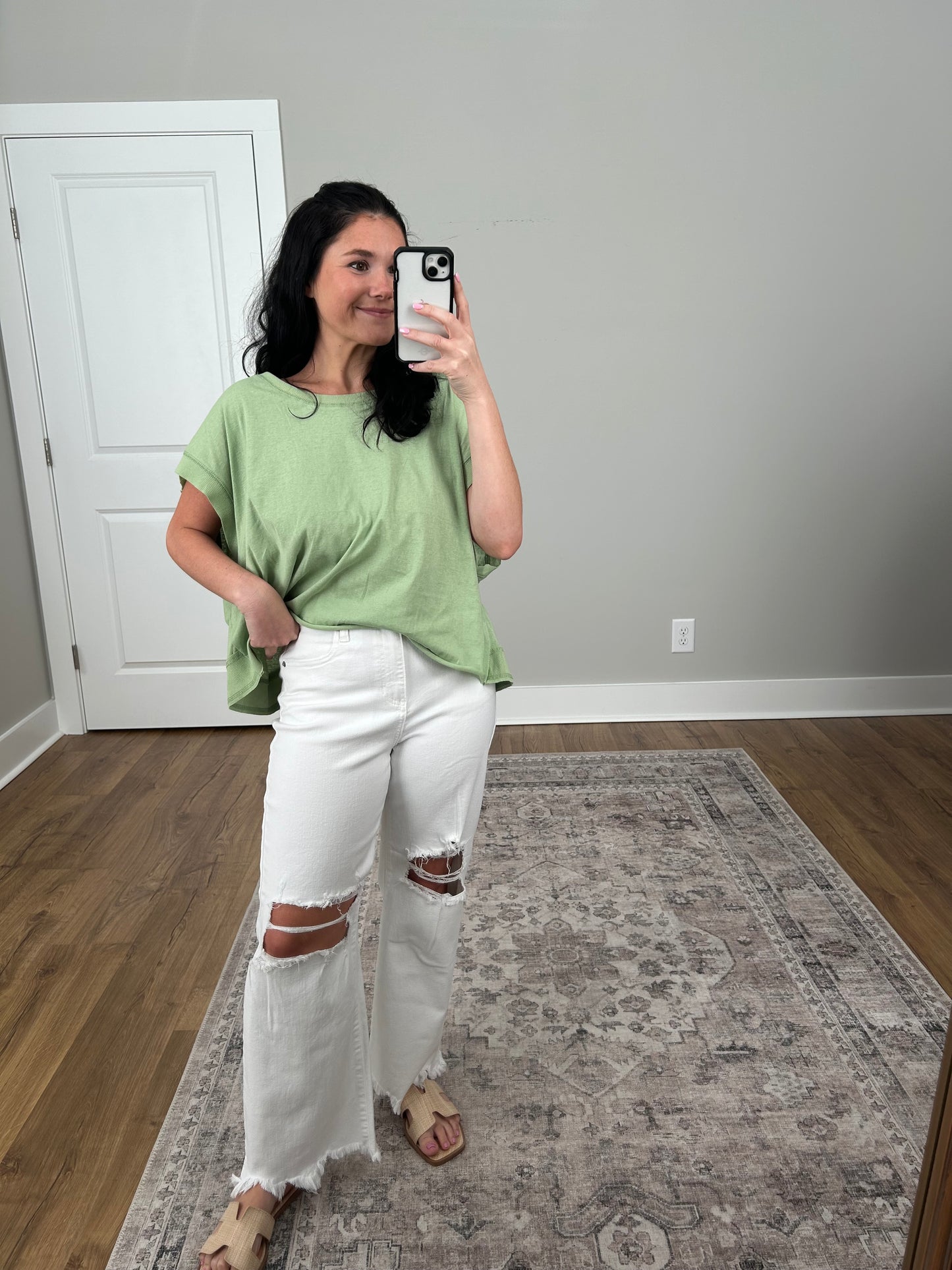 White High Rise Wide Leg Jeans