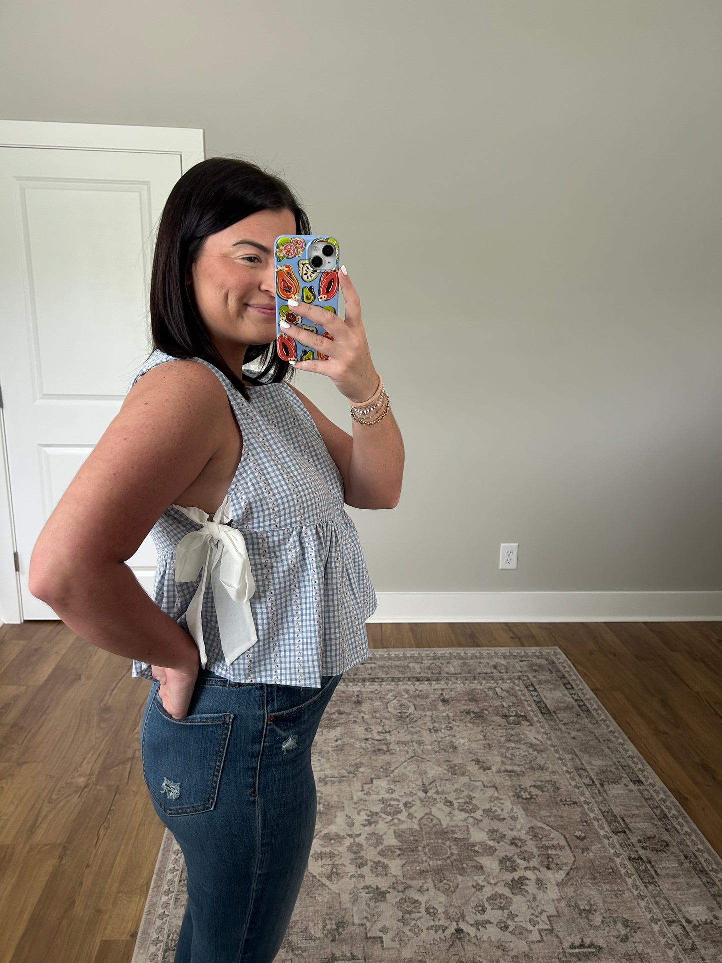 Sleeveless Gingham Top