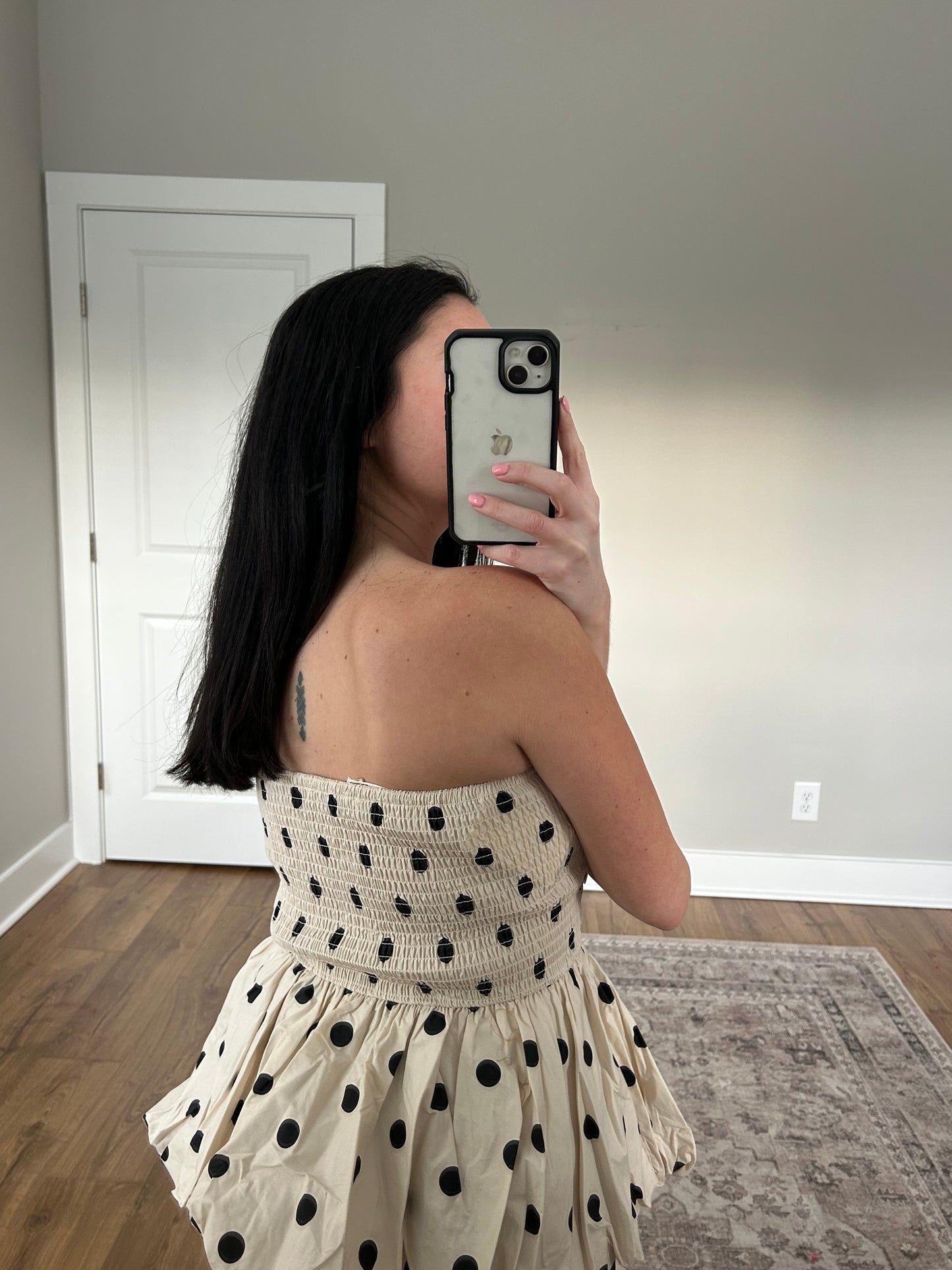 Strapless Polka Dot Blouse