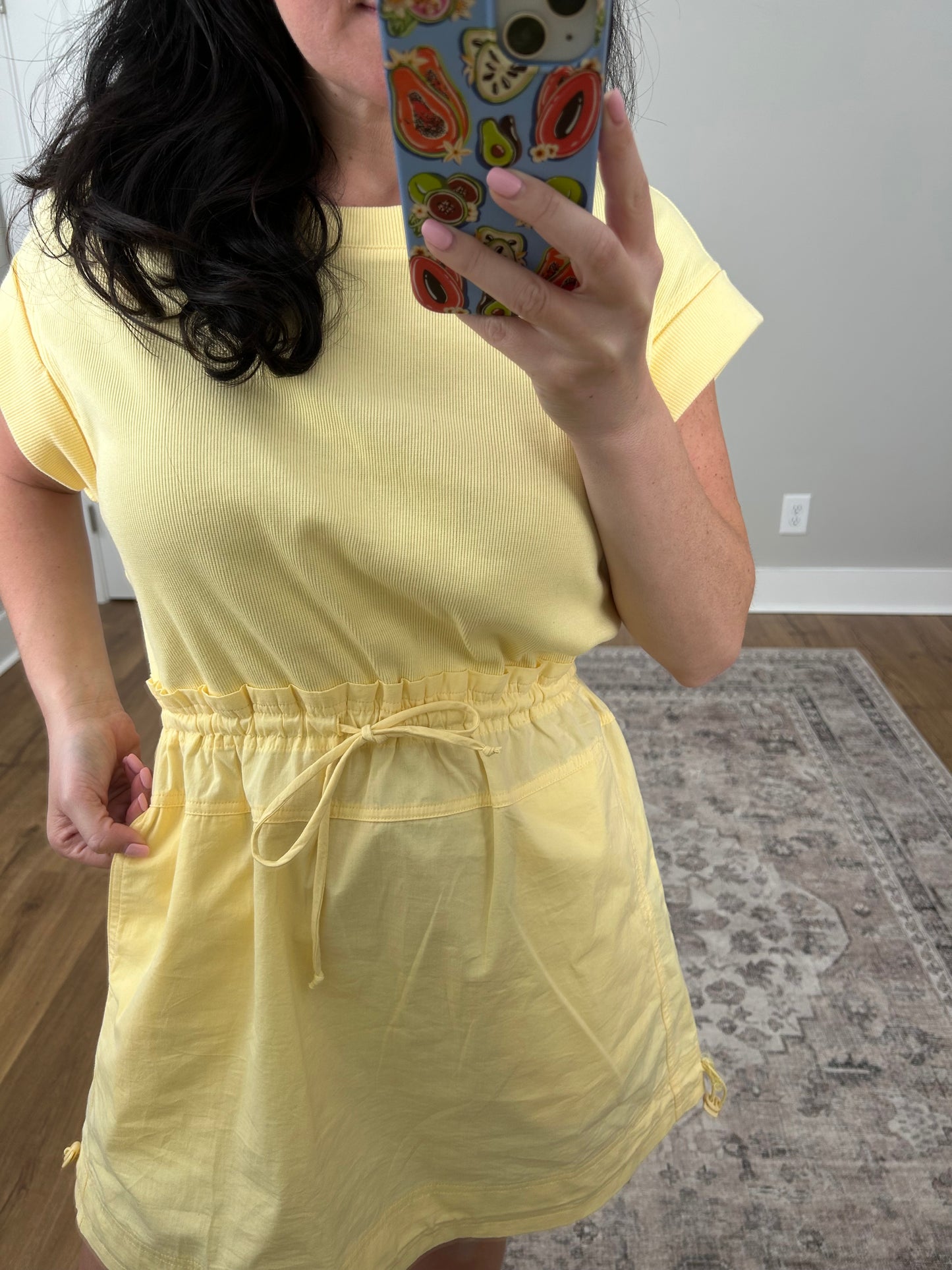 Yellow Cinched Waist Mini