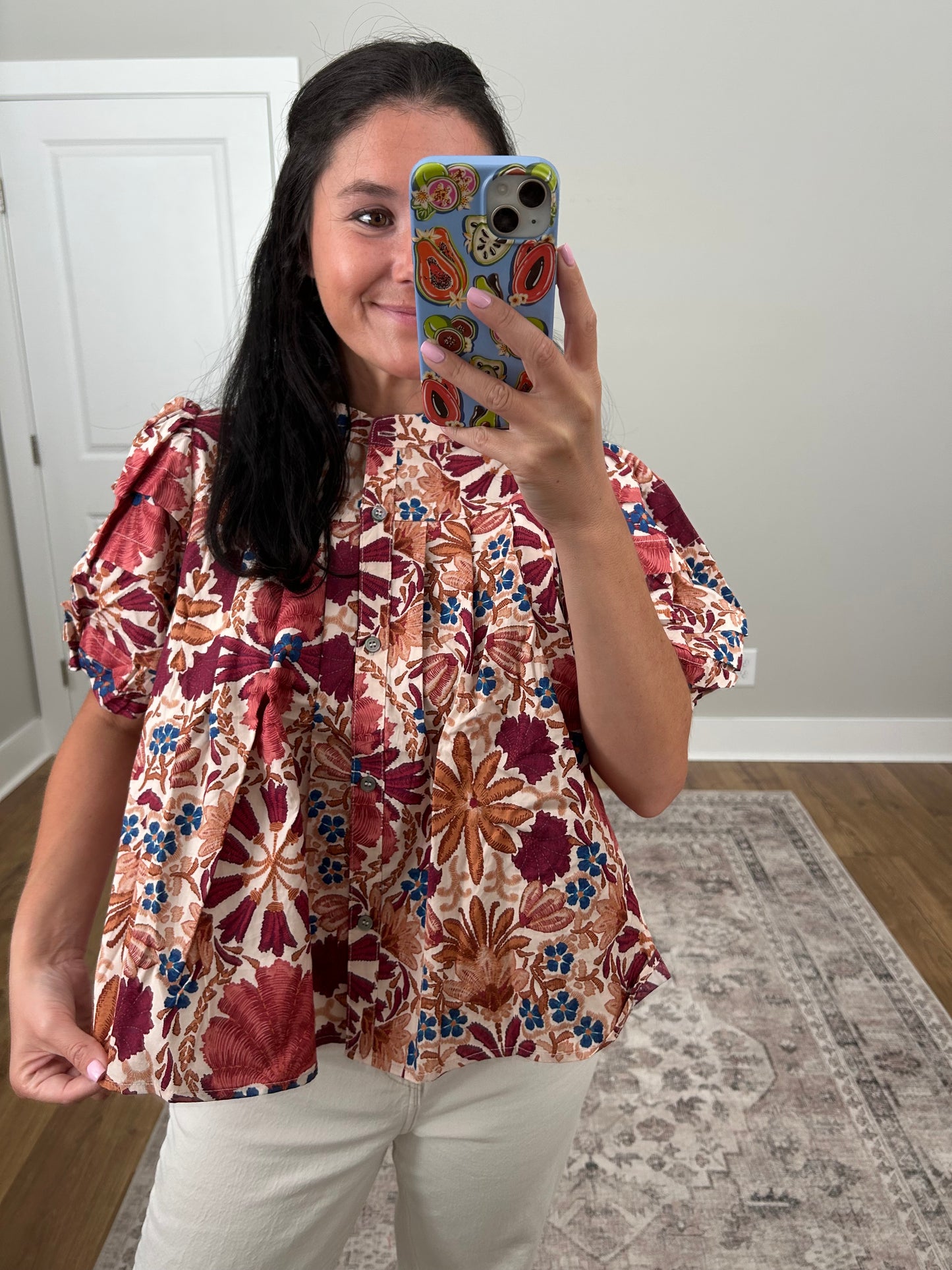 Rusted Rose Floral Top