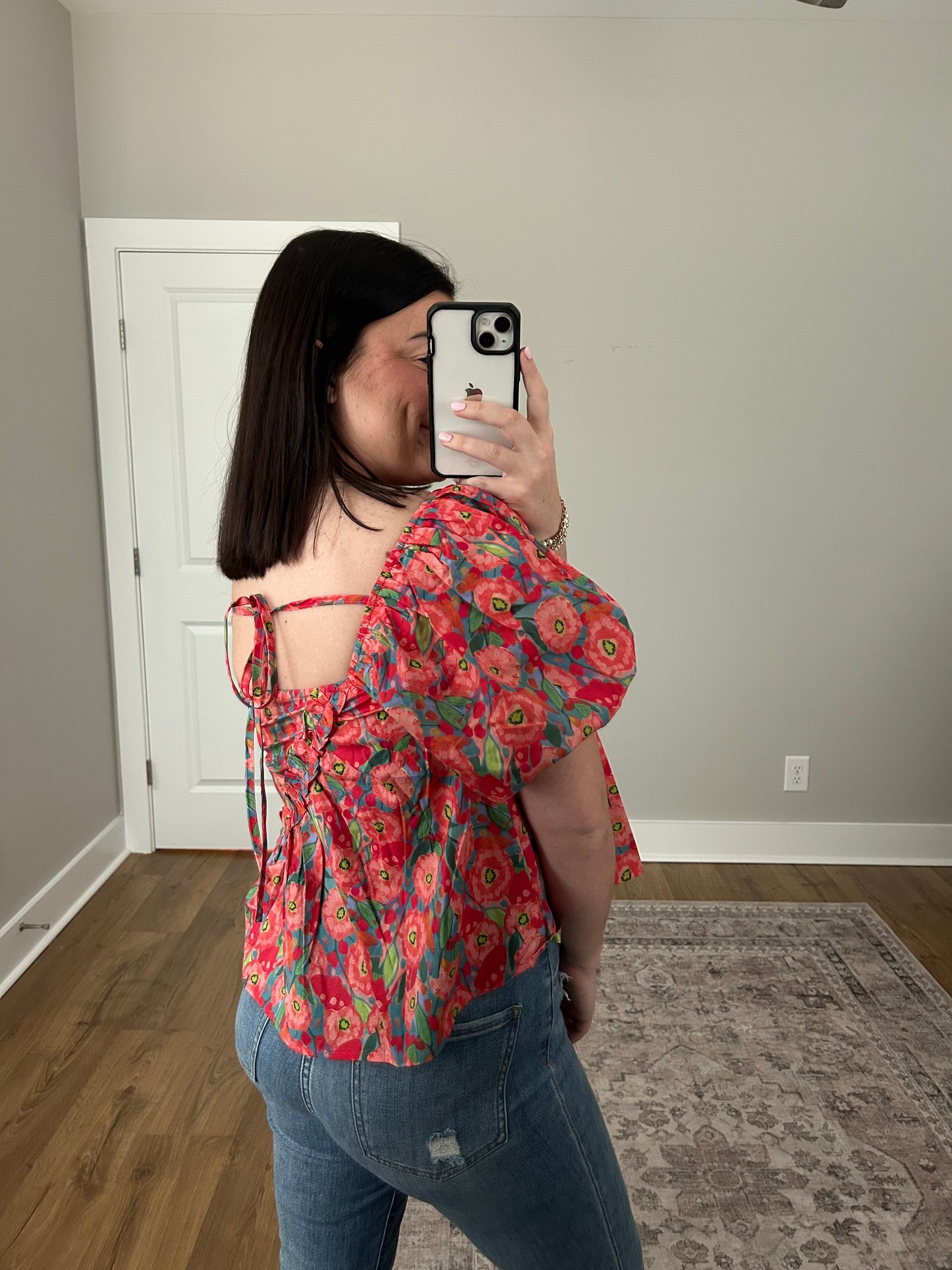 Asymmetrical Floral Top