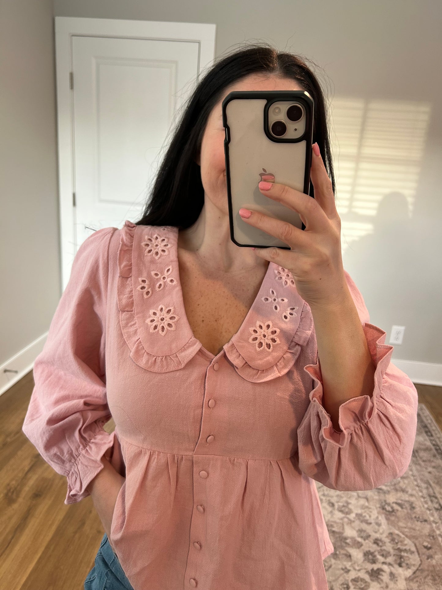 Pink Collared Top
