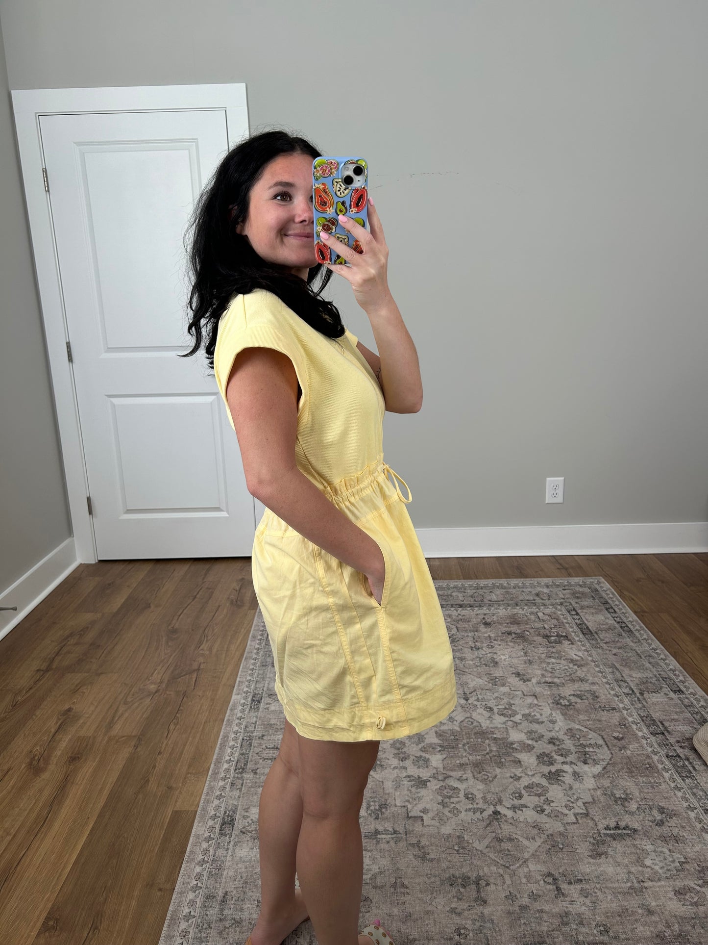Yellow Cinched Waist Mini