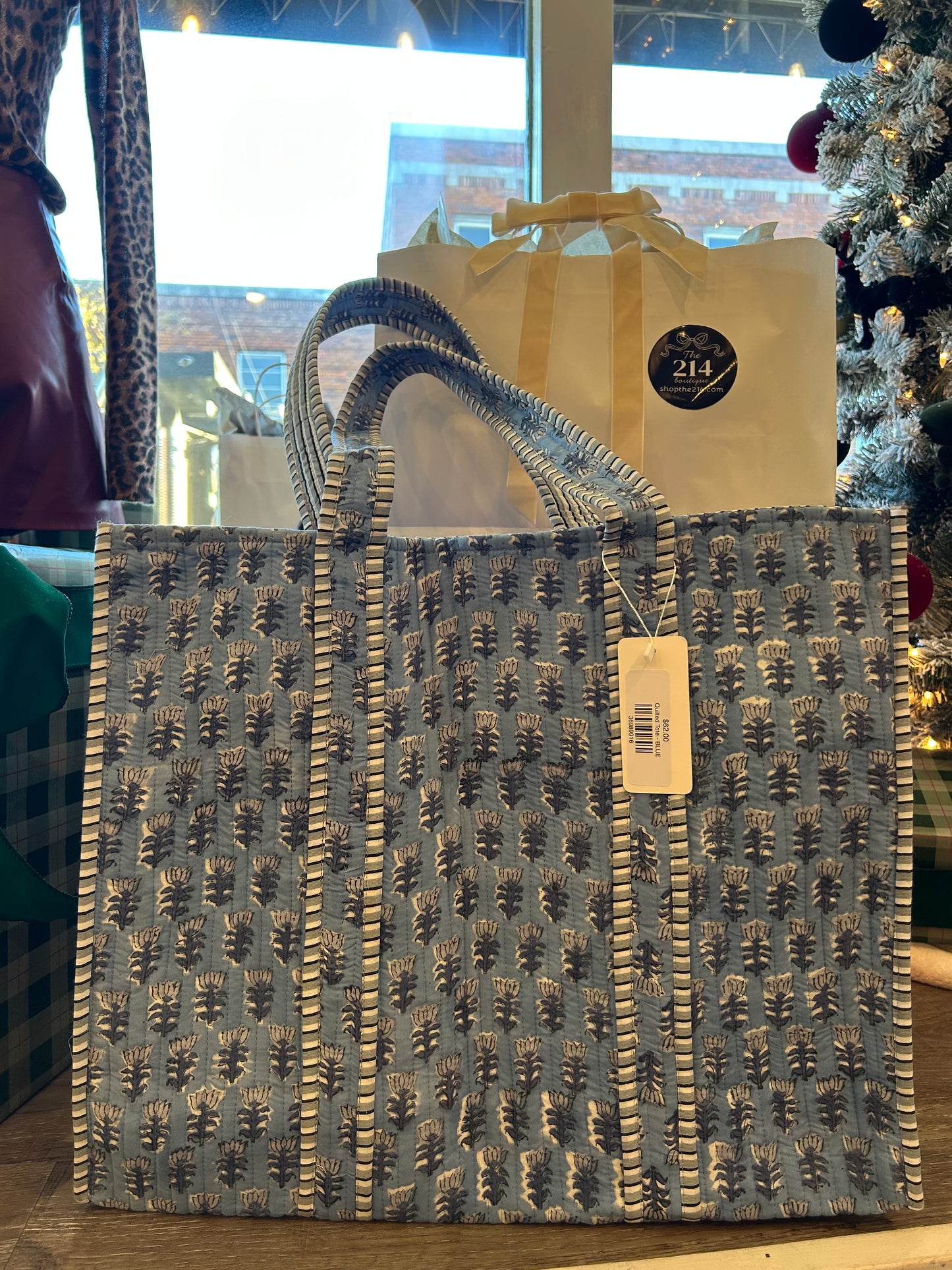 Quilted Tote - BLUE