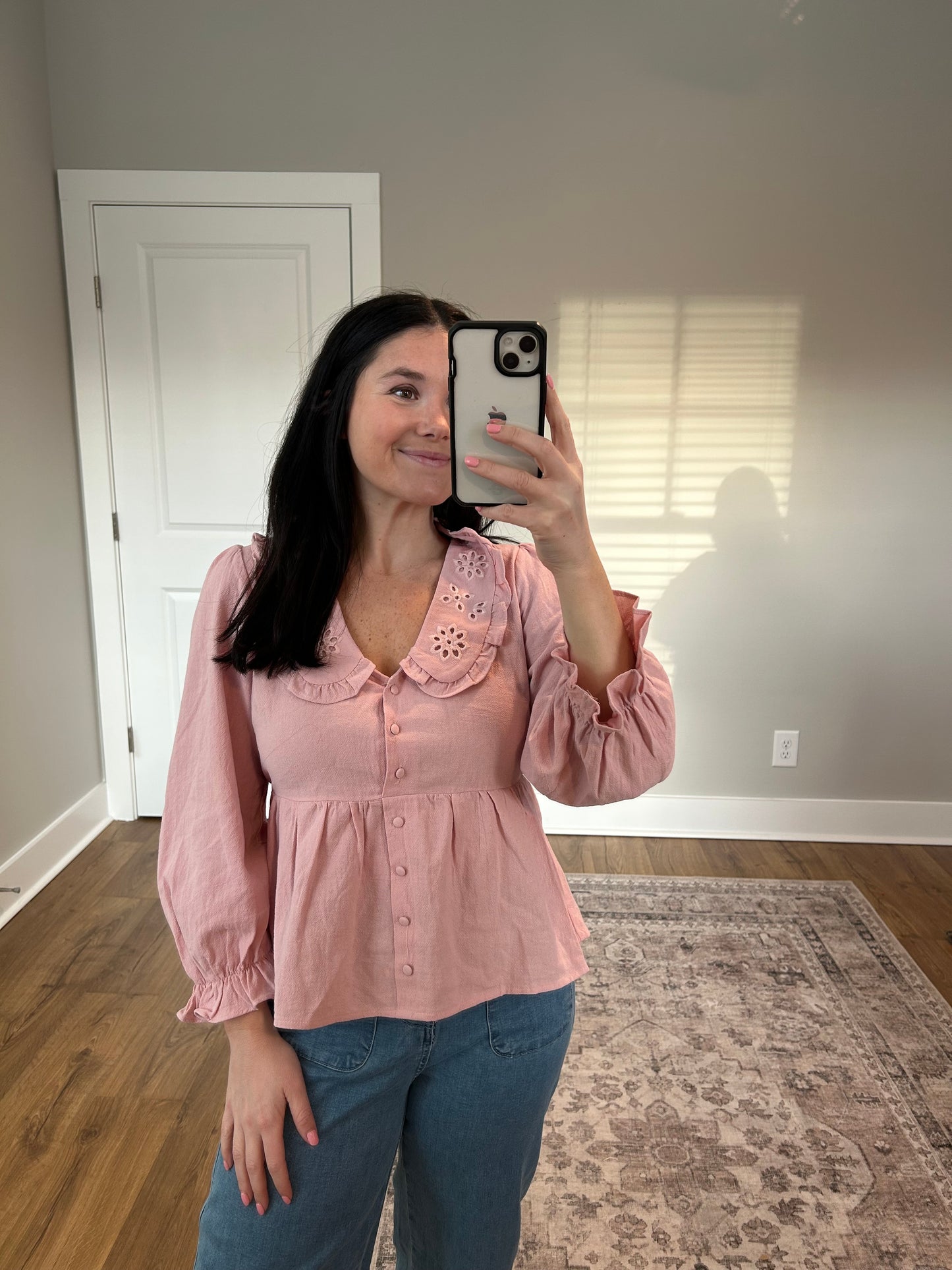 Pink Collared Top
