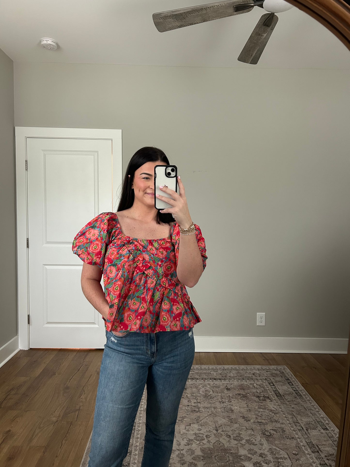 Asymmetrical Floral Top