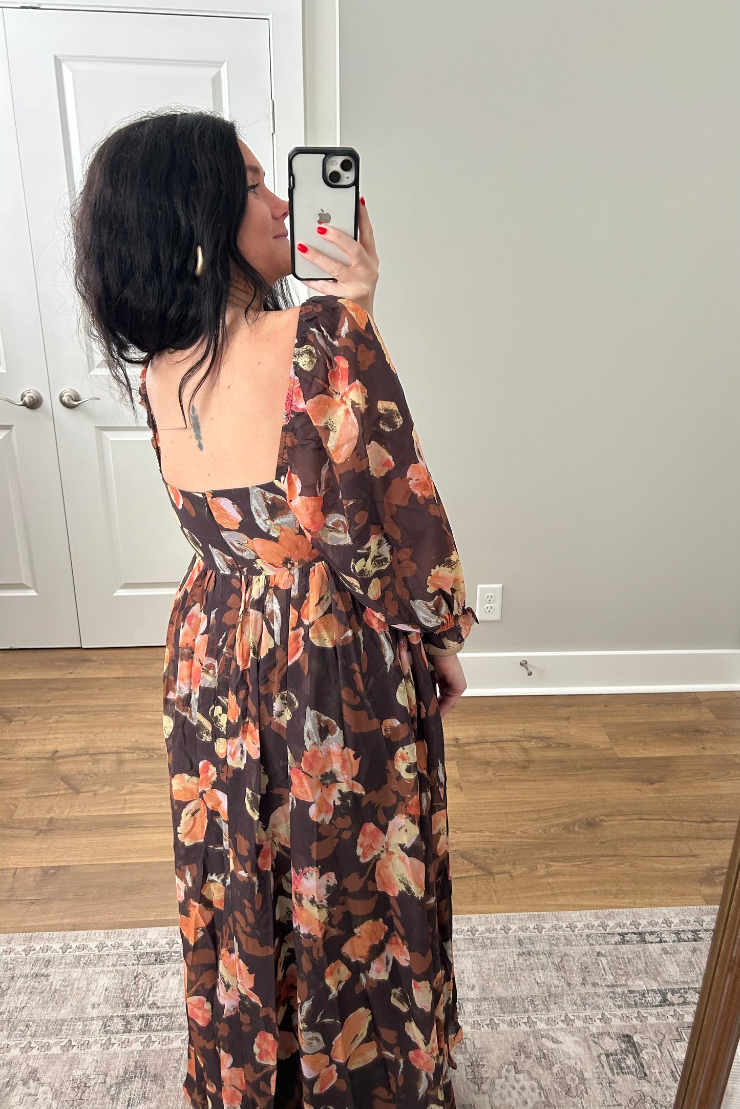 Chocolate Floral Maxi Dress