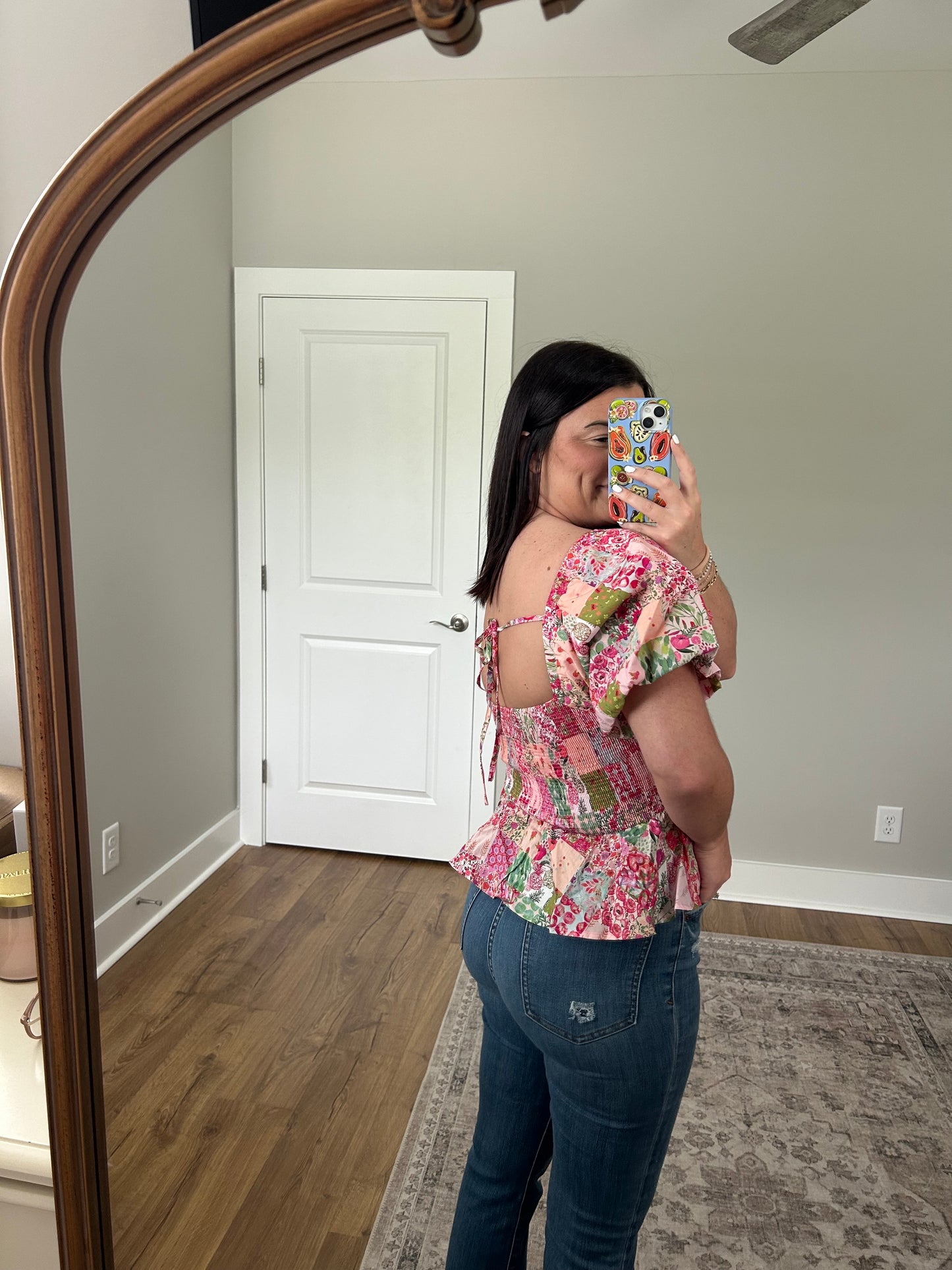 Piping Floral Blouse