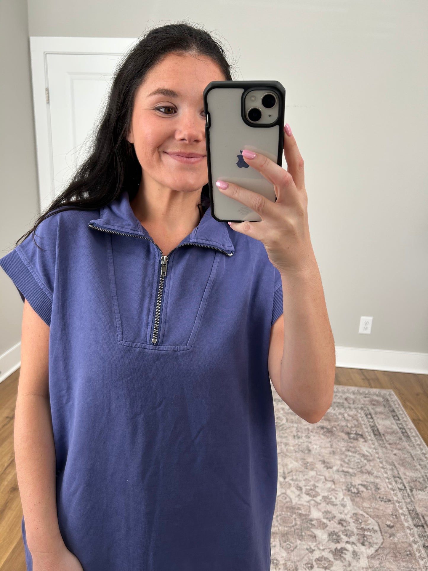Indigo Zip-Up Dress