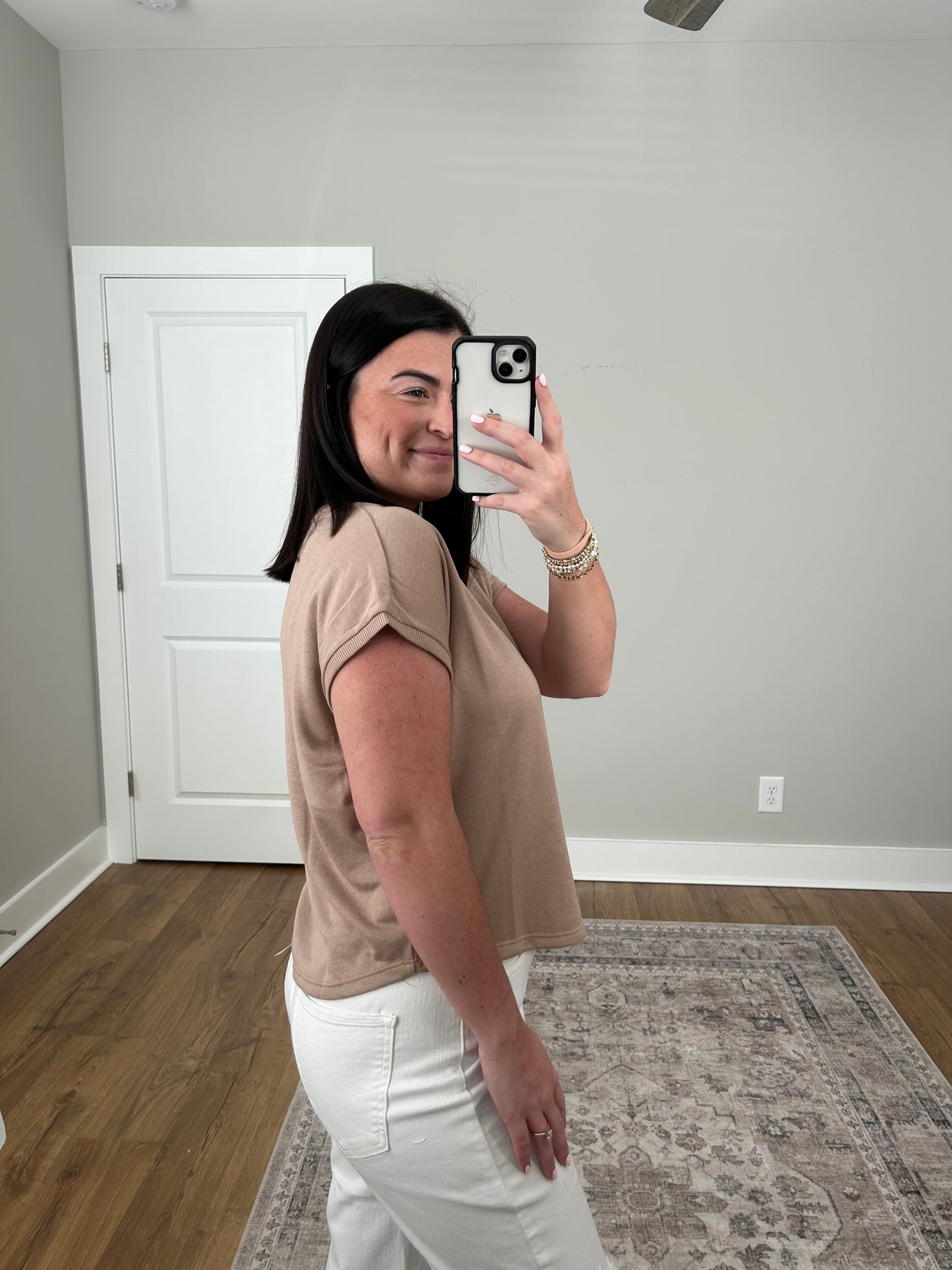 Taupe Crewneck Top
