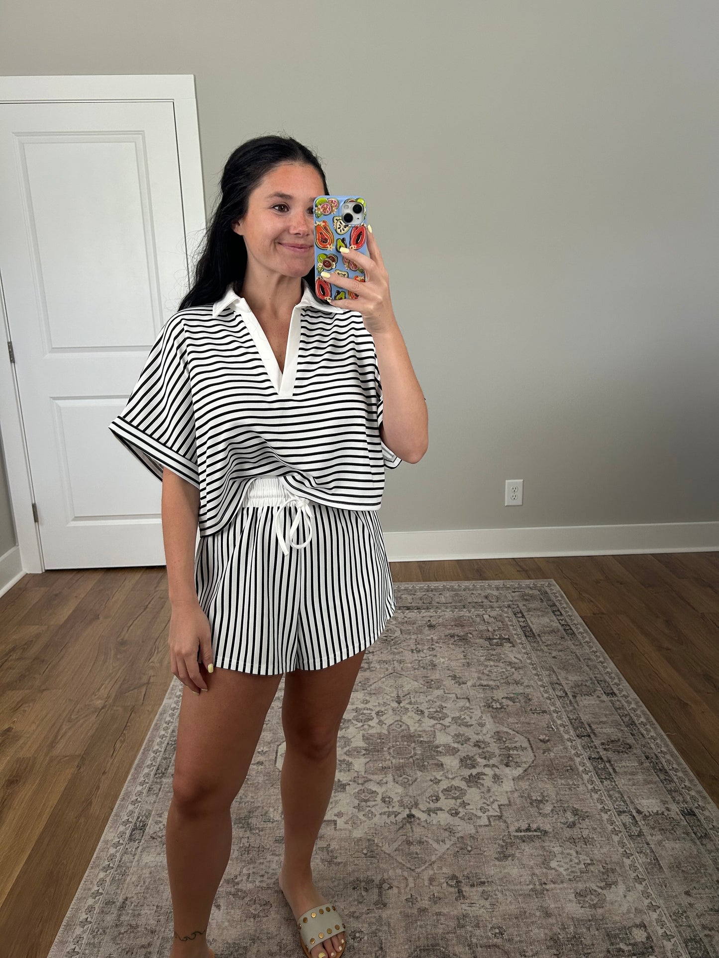 Collared Stripe Set