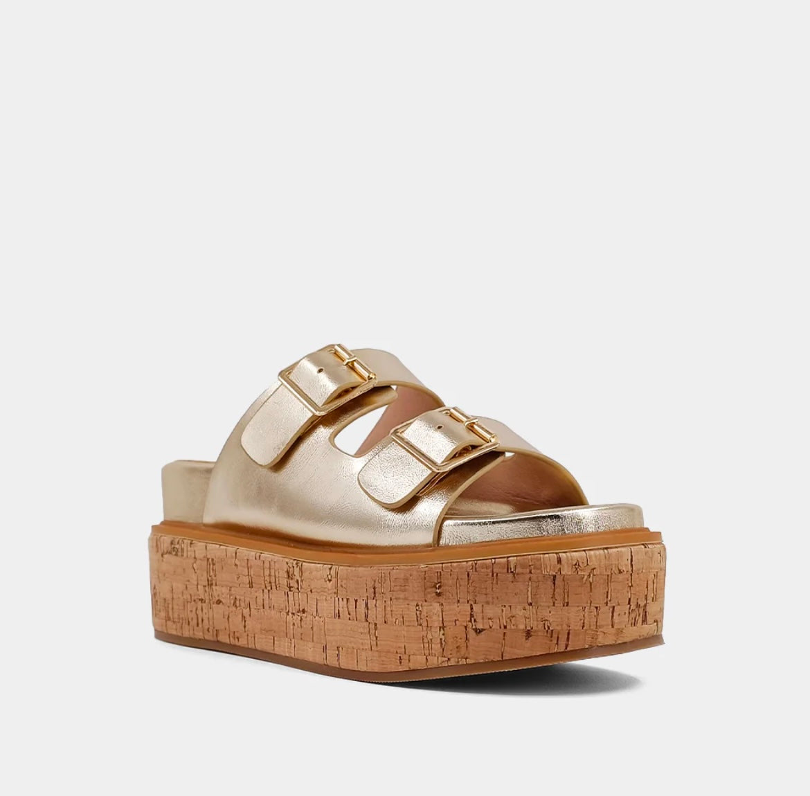 Lucinda Gold Buckle Heel