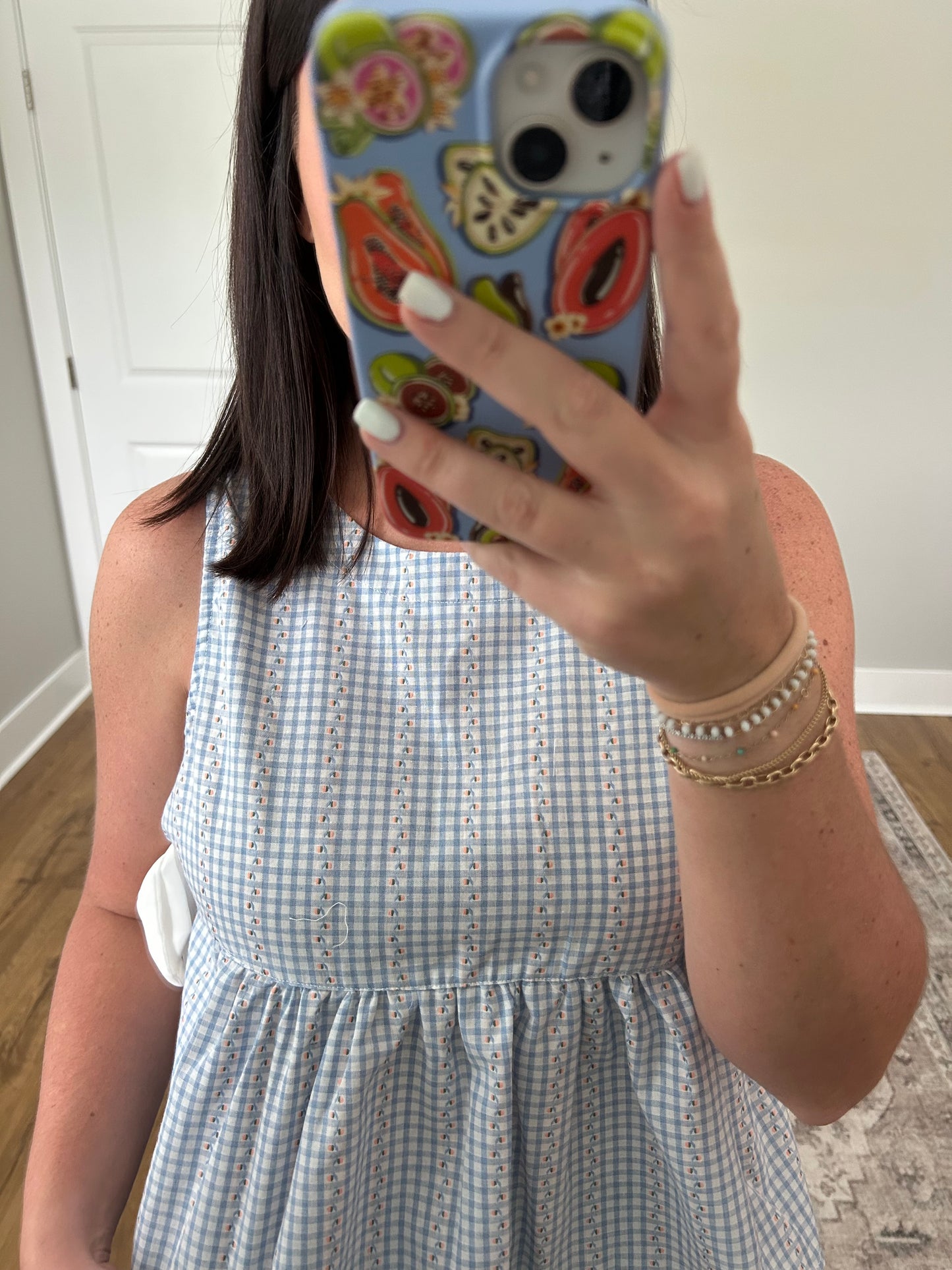 Sleeveless Gingham Top