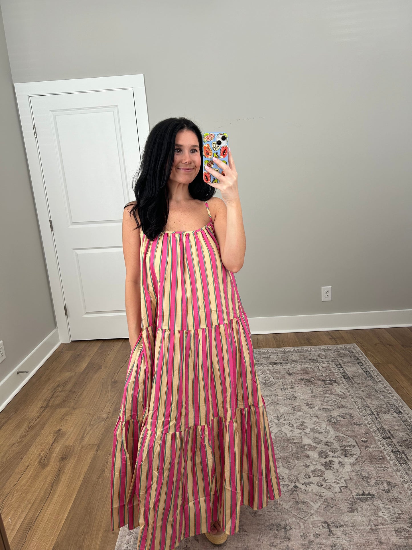 Striped Maxi Flare Dress
