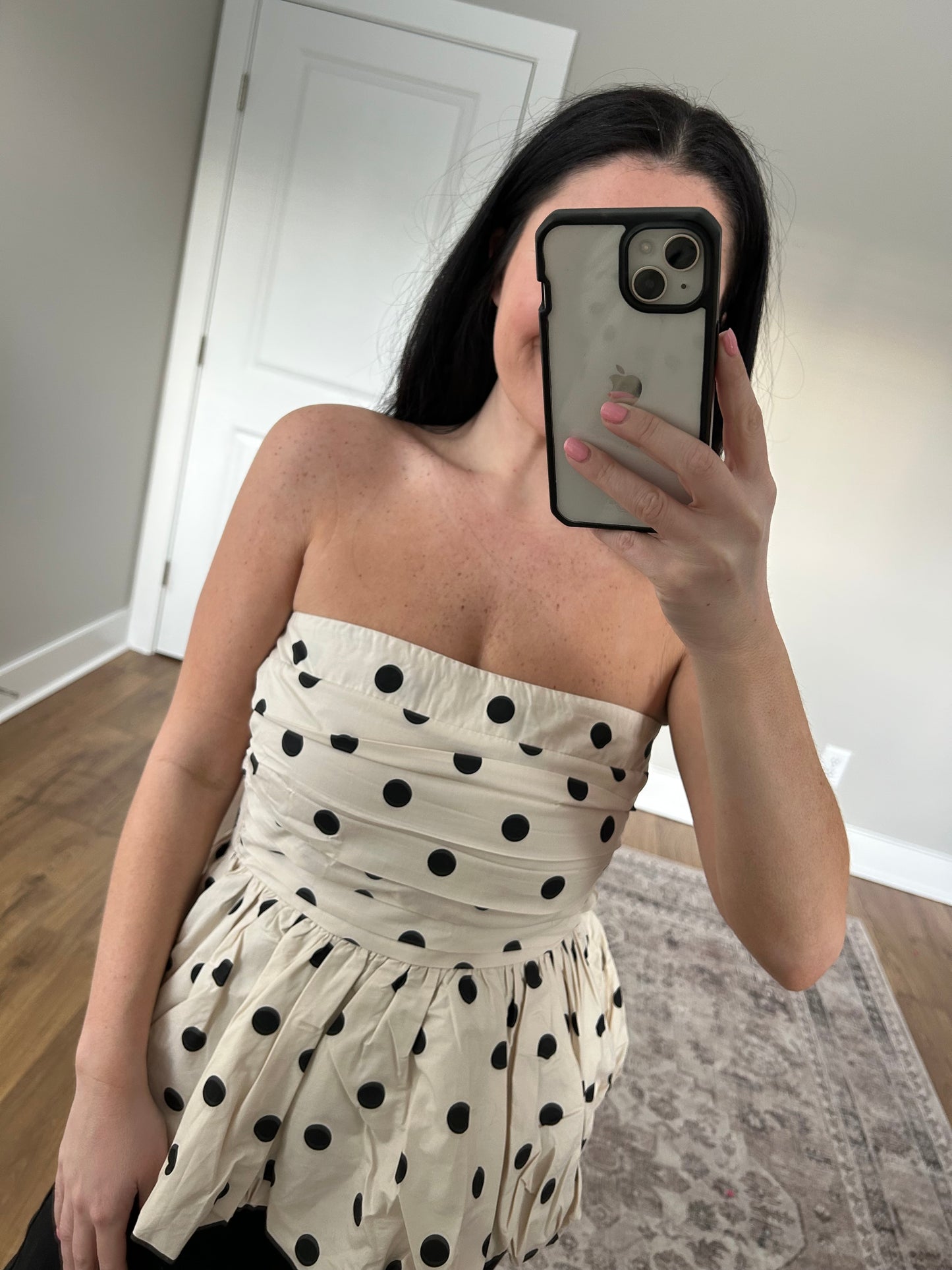 Strapless Polka Dot Blouse