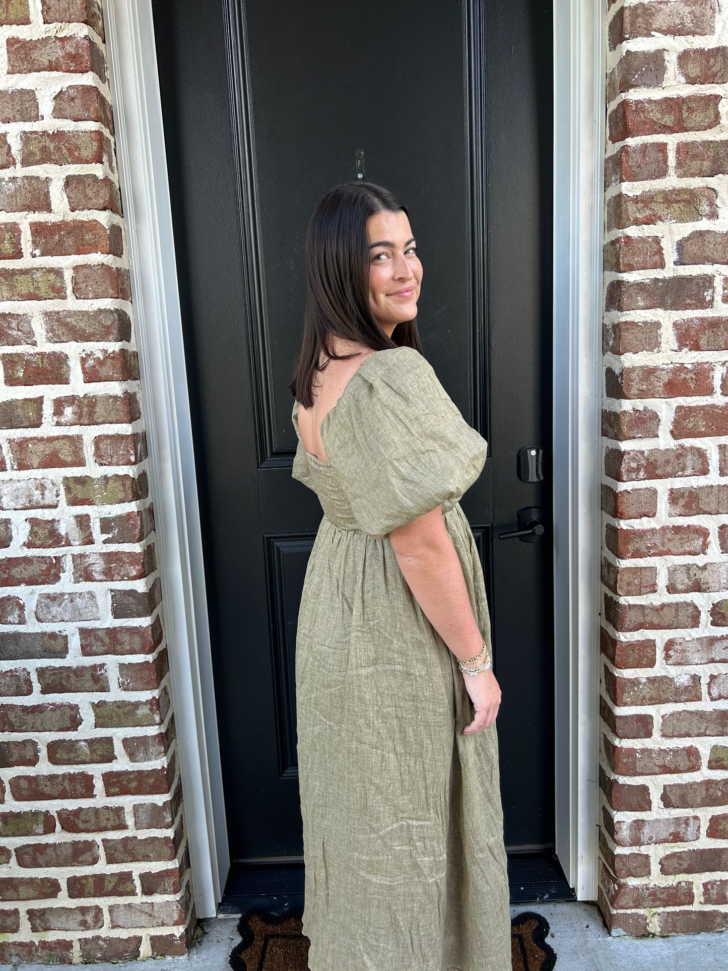 Puff Sleeve Maxi Dress