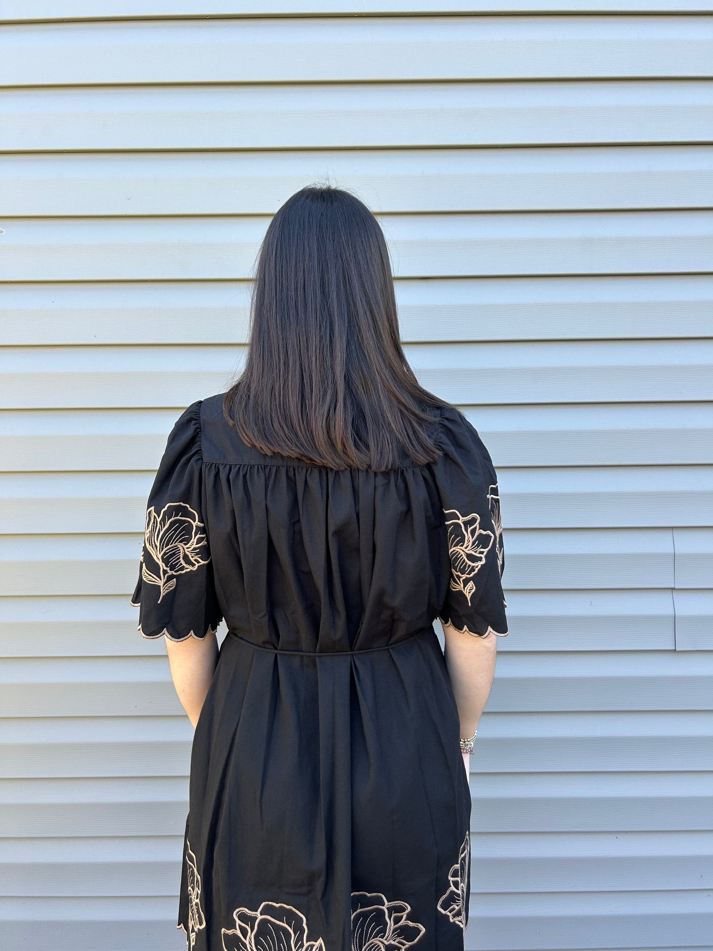 Linen Floral Shift Dress