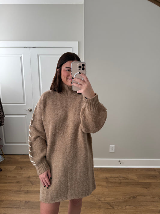 Stitched Sweater Dress