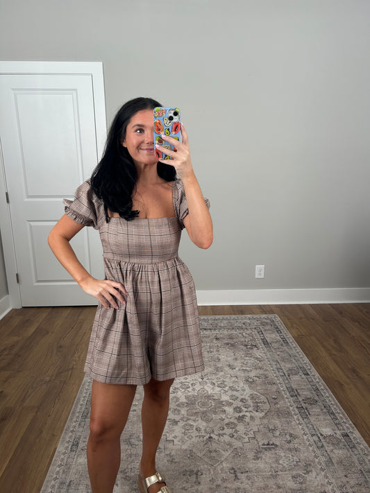 Falling For Plaid Romper