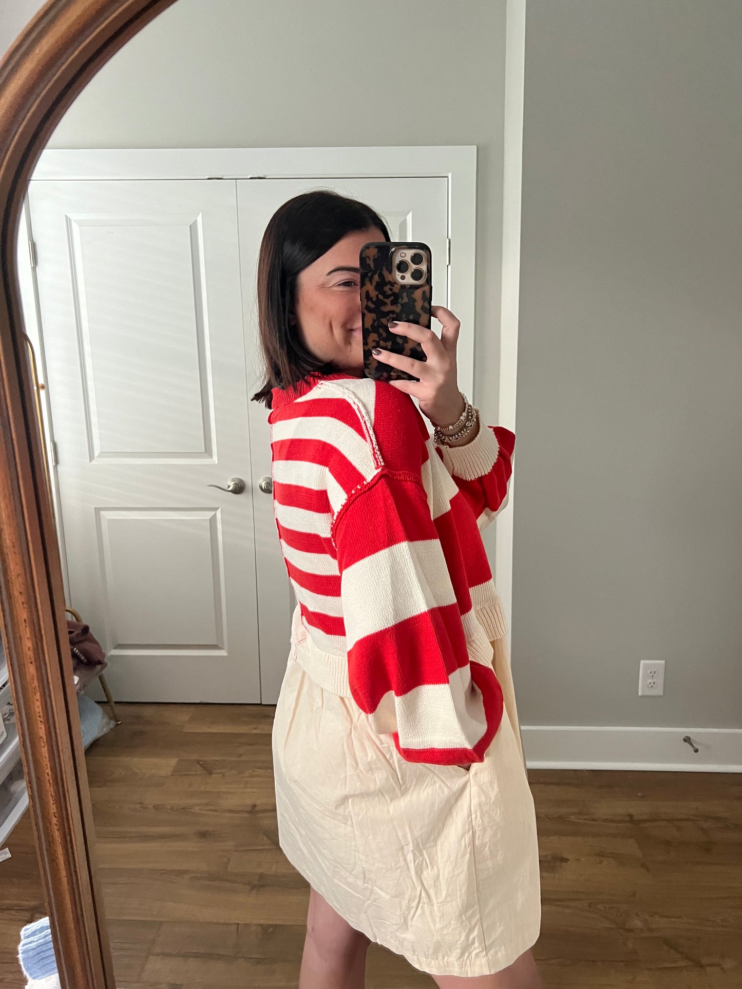 Red Striped Sweater Dress