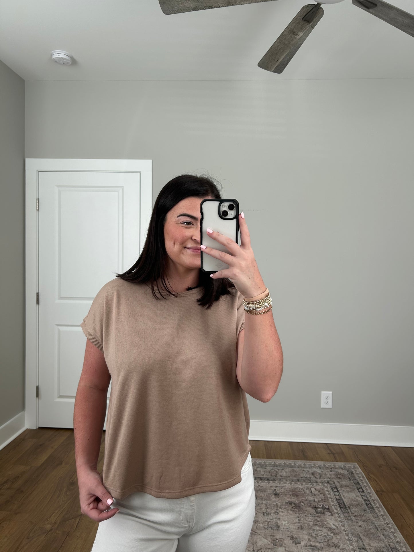 Taupe Crewneck Top