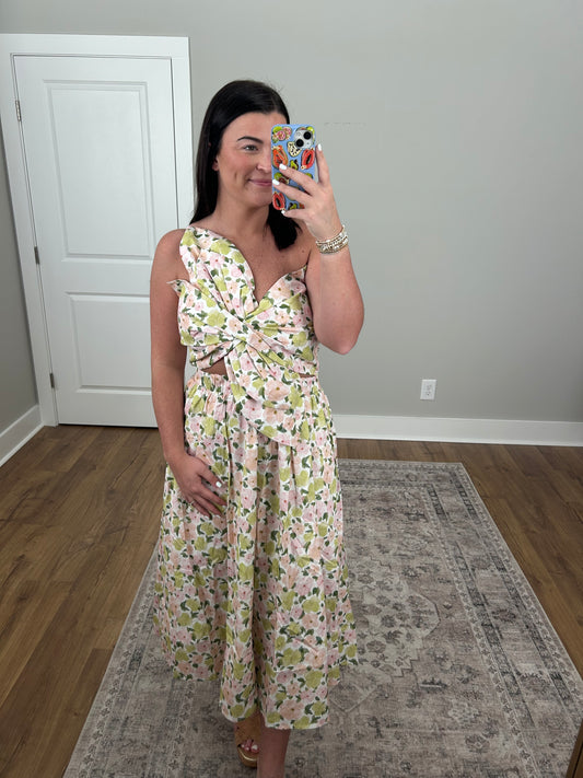 Knotted Bow Midi Dress