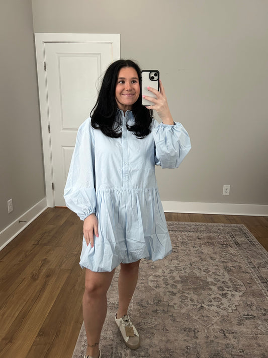 Bubble Hem Shirt Dress