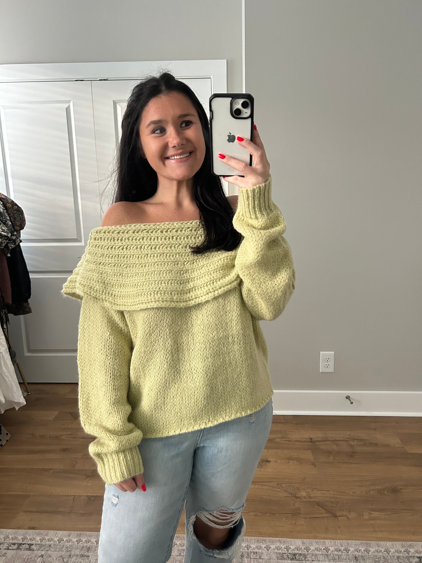 Cowl Neck/ Off The Shoulder Sweater