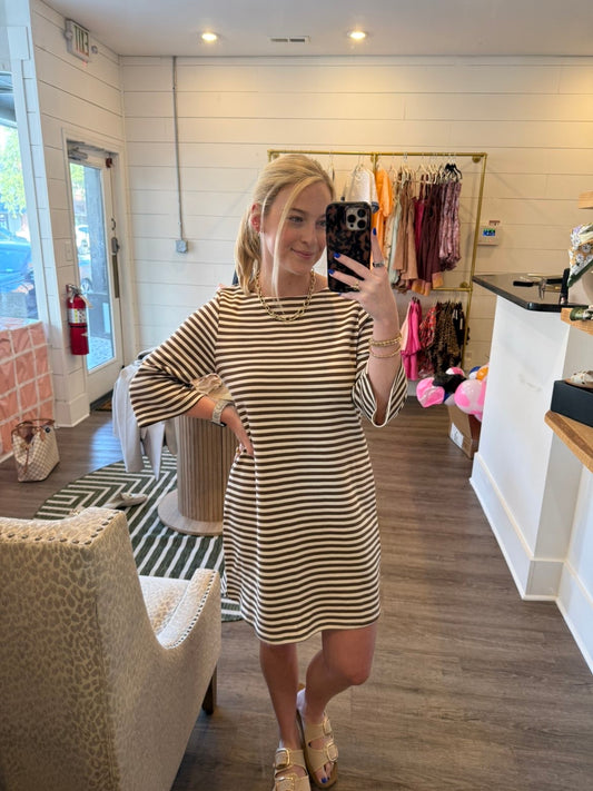 Brown Striped Dress