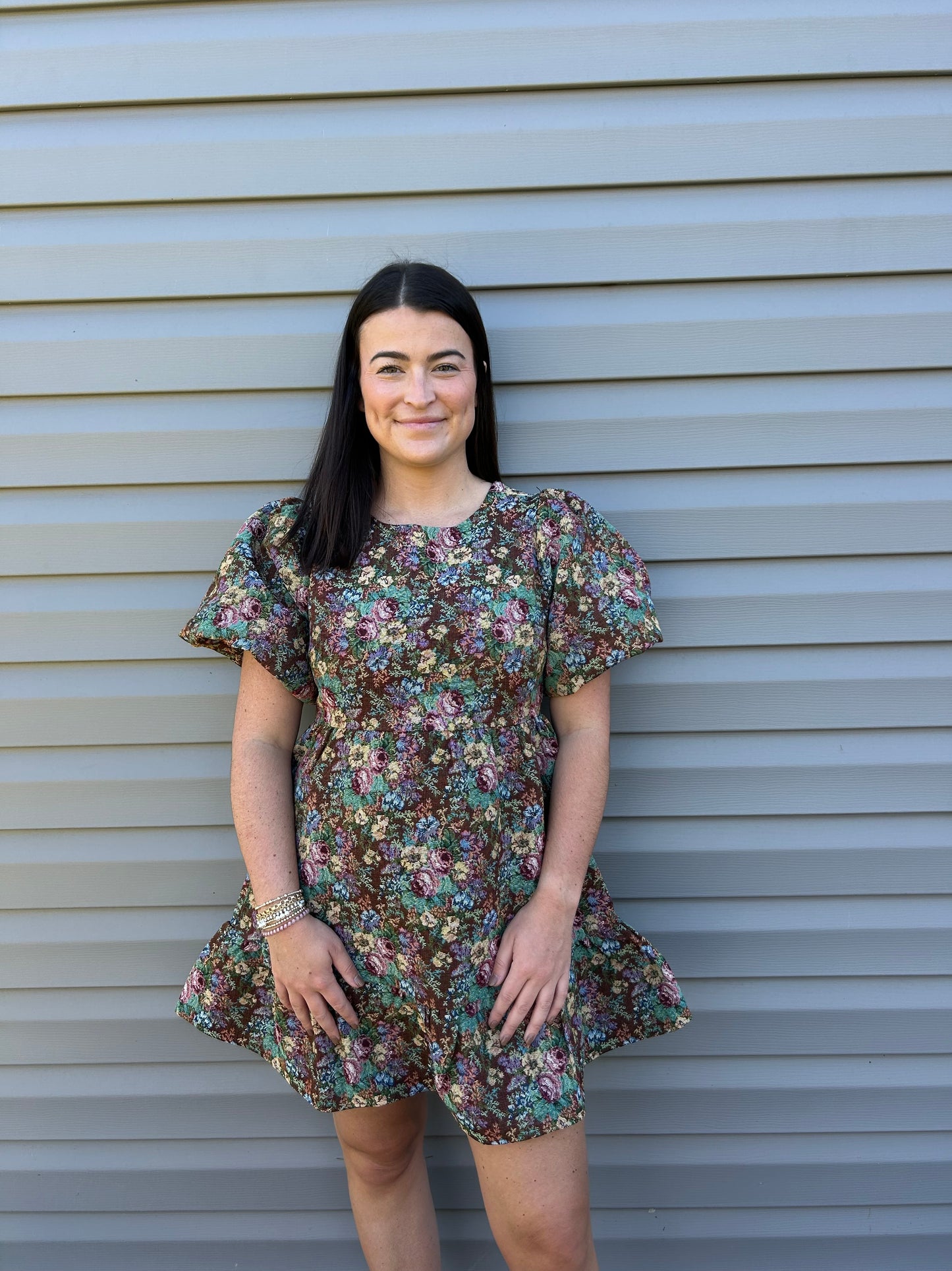 Chocolate Floral Mini Dress