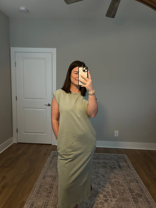 Sage T-Shirt Maxi Dress