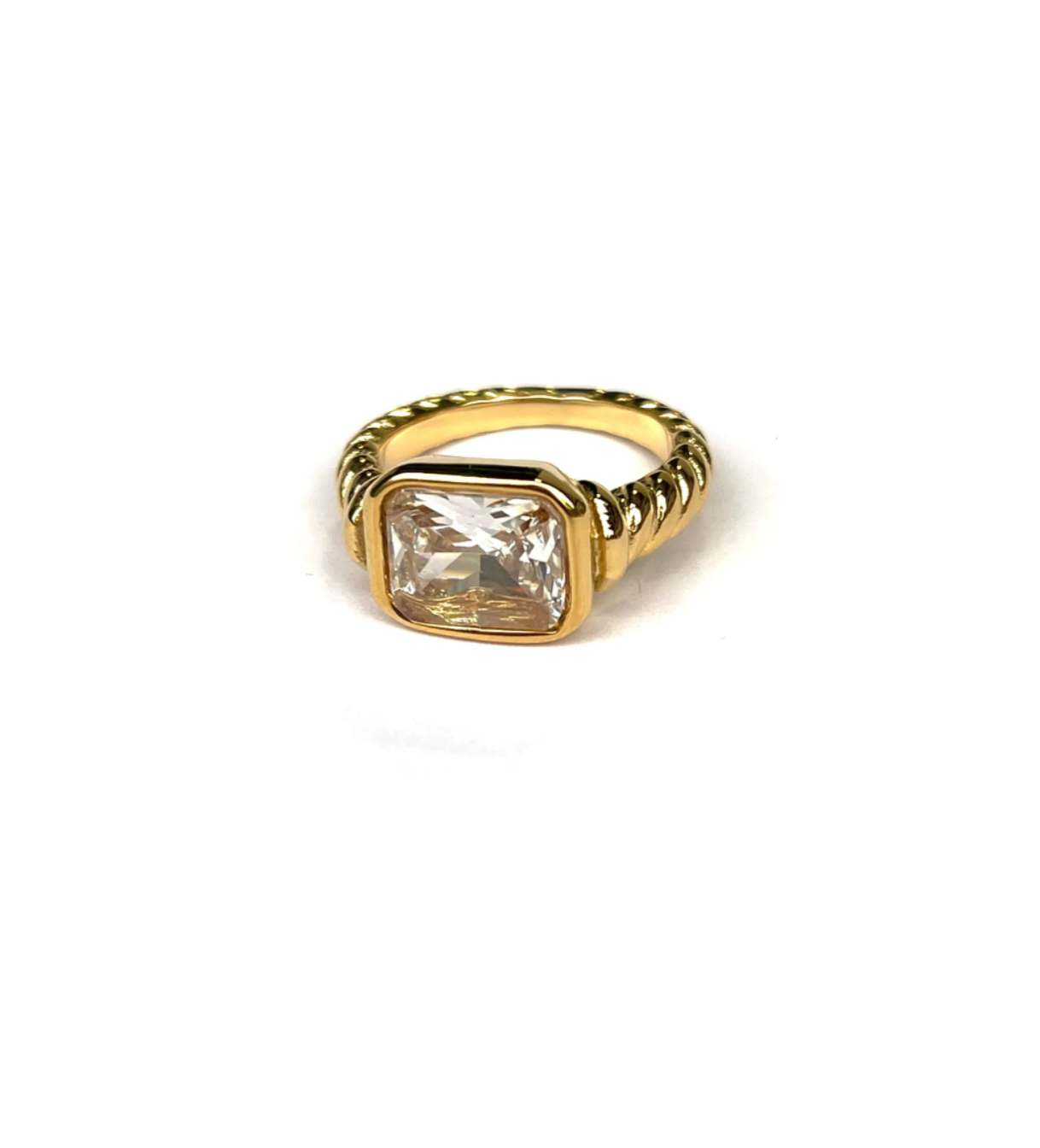 Gold Clear Stone Ring