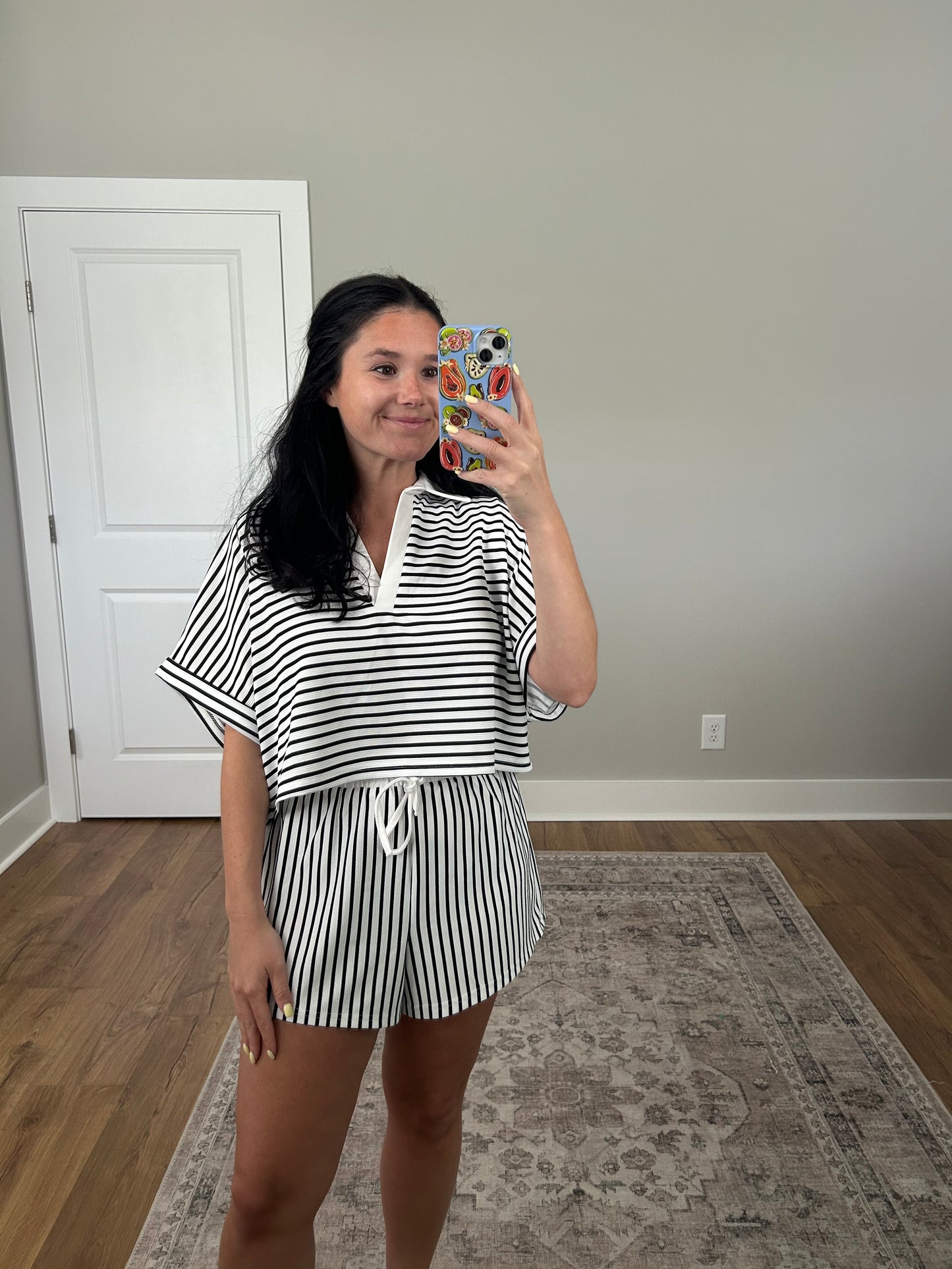 Collared Stripe Set