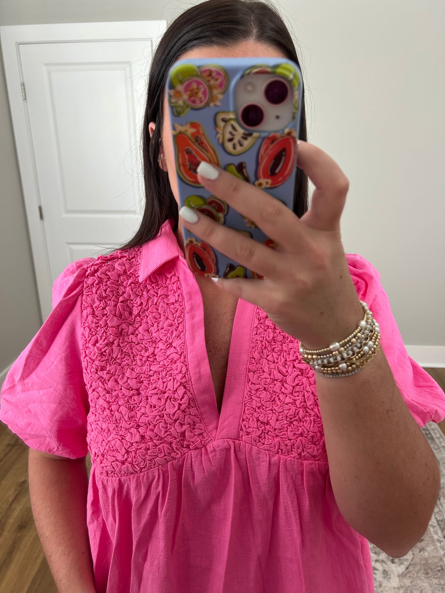 Smocked Baby Doll Blouse
