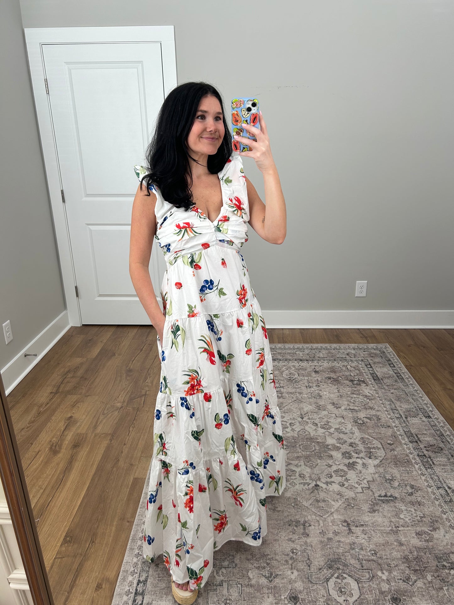 Berry Printed Maxi Dress
